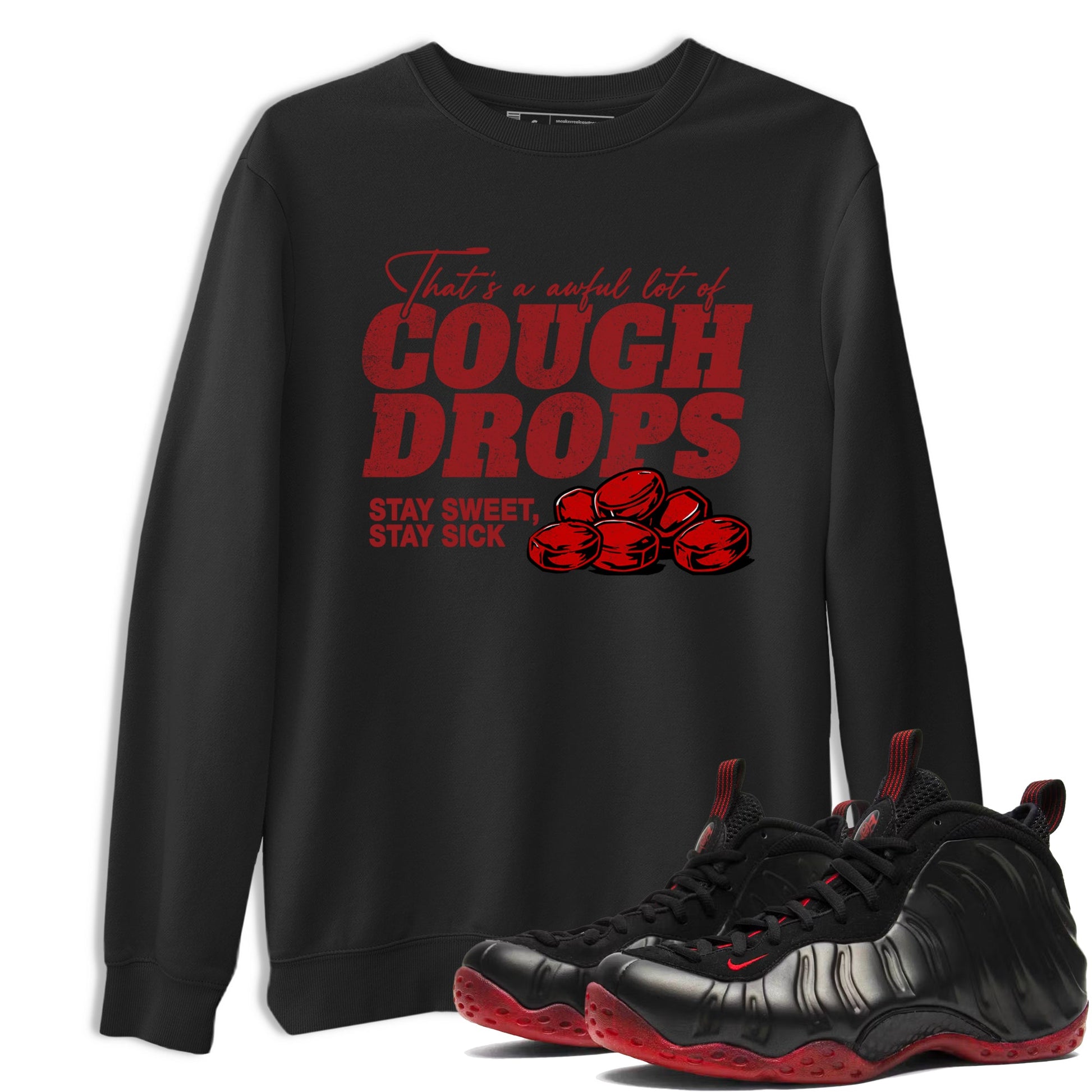 Sneaker match tees – Sneaker Tees To Match Air Foamposite Cough Drop Shoes – Cough Drops Tee Black 1