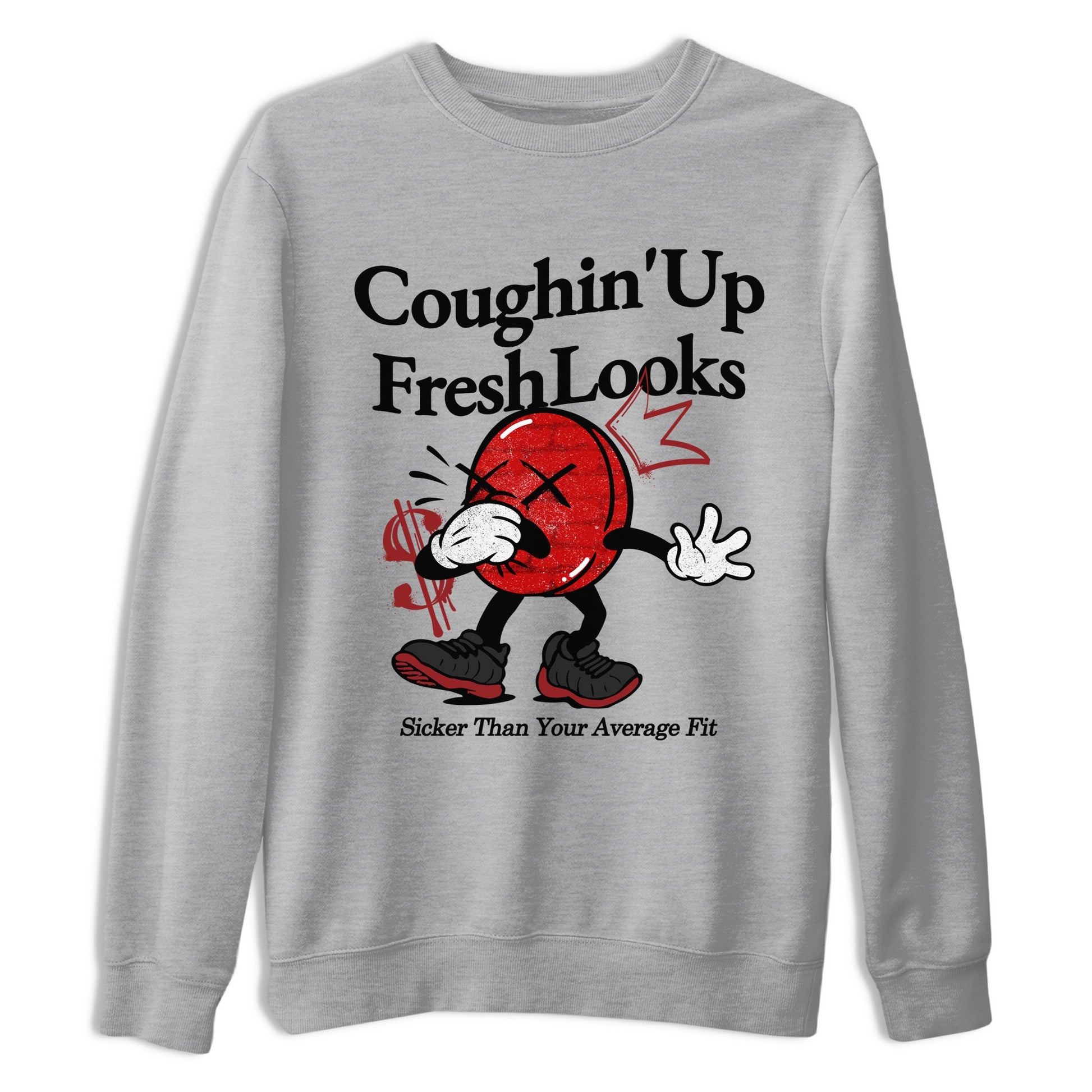 Sneaker match tees – Sneaker Tees To Match Air Foamposite Cough Drop Shoes – Coughin Up Fresh Looks Tee Heather Grey 2