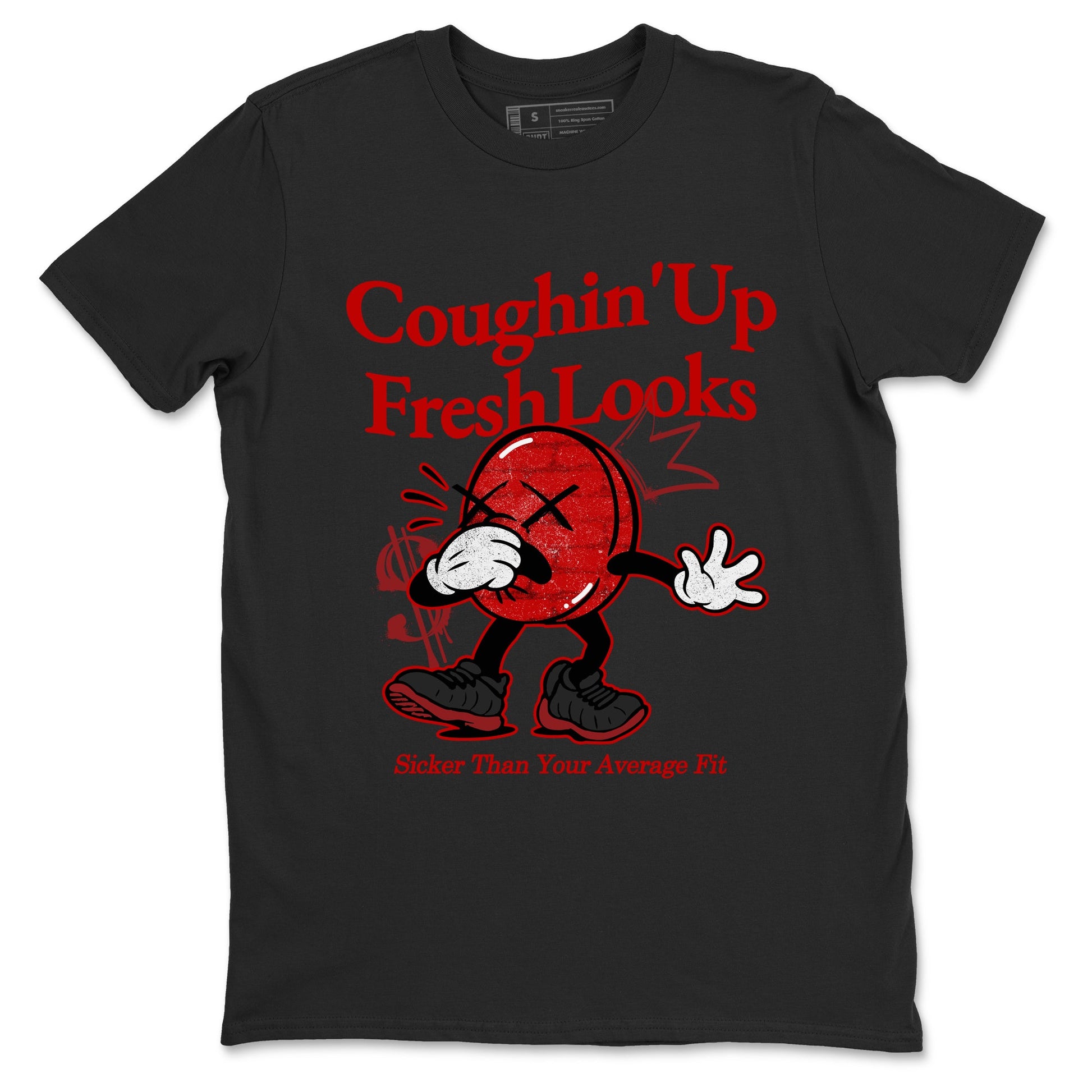 Sneaker match tees – Sneaker Tees To Match Air Foamposite Cough Drop Shoes – Coughin Up Fresh Looks Tee Black 2