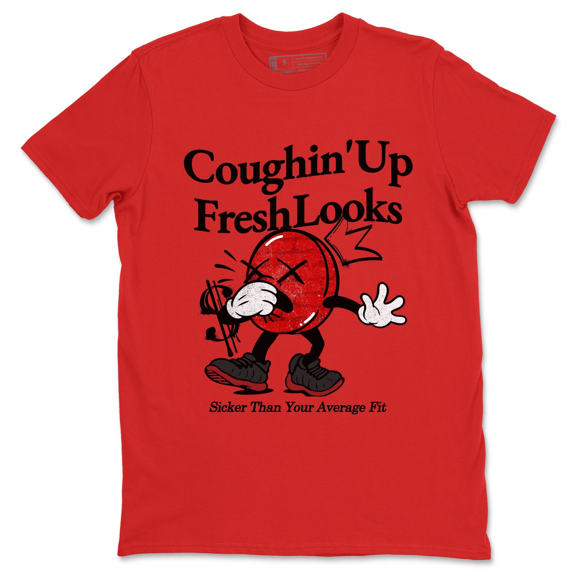 Sneaker match tees – Sneaker Tees To Match Air Foamposite Cough Drop Shoes – Coughin Up Fresh Looks Tee Red 2