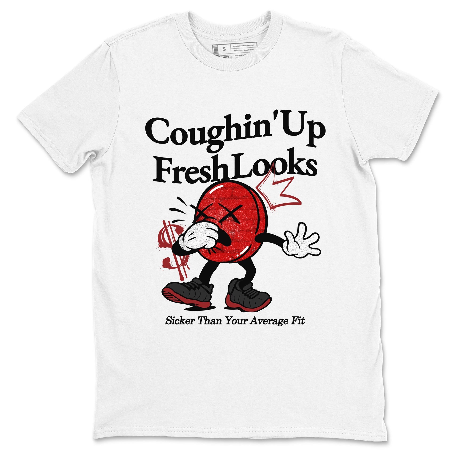 Sneaker match tees – Sneaker Tees To Match Air Foamposite Cough Drop Shoes – Coughin Up Fresh Looks Tee White 2