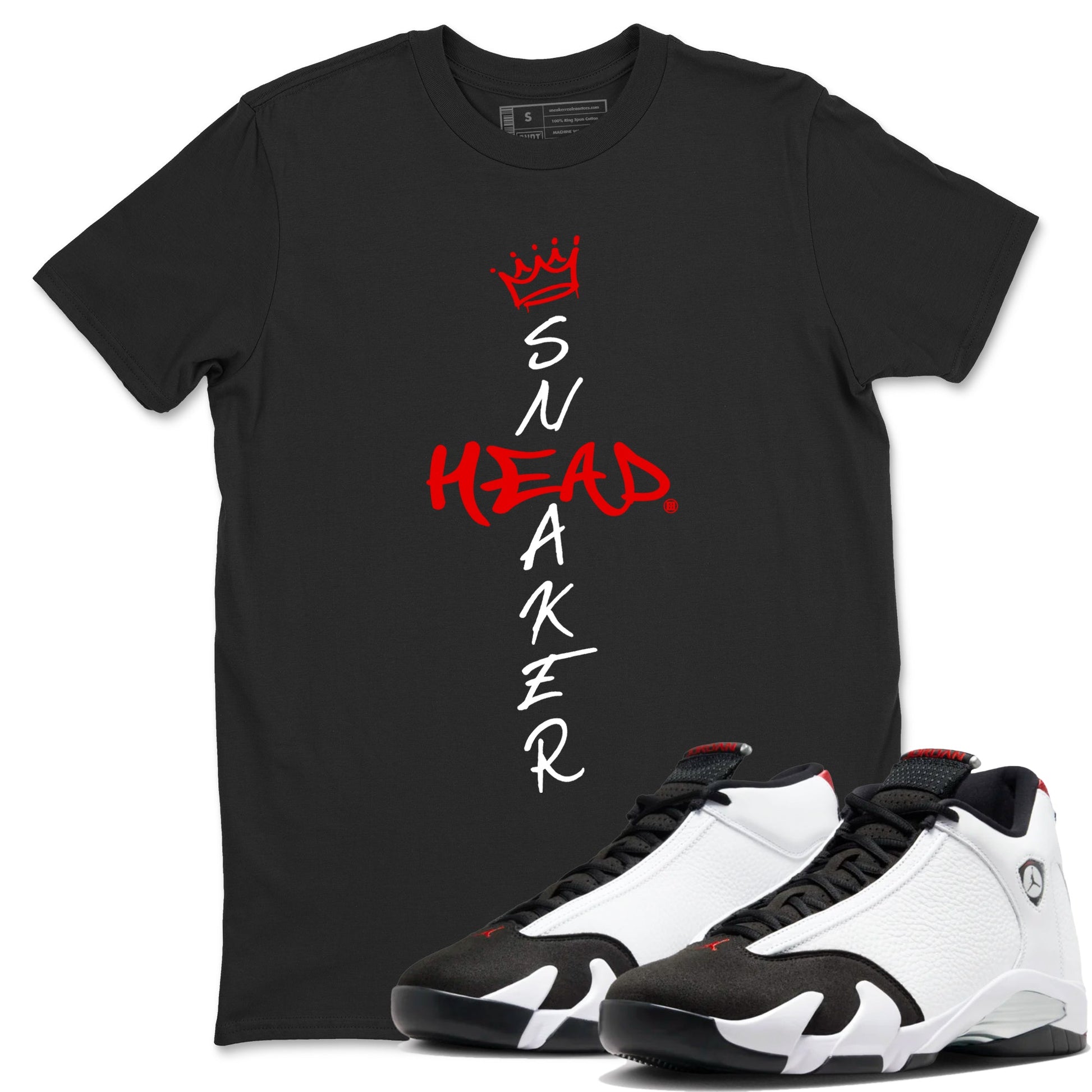 Air Jordan 14 Black Toe t shirts to match sneakers Cross Sneakerhead sneaker match tees 14s Black Toe sneaker match tee SNRT Sneaker Tees unisex cotton Black 1 shirts
