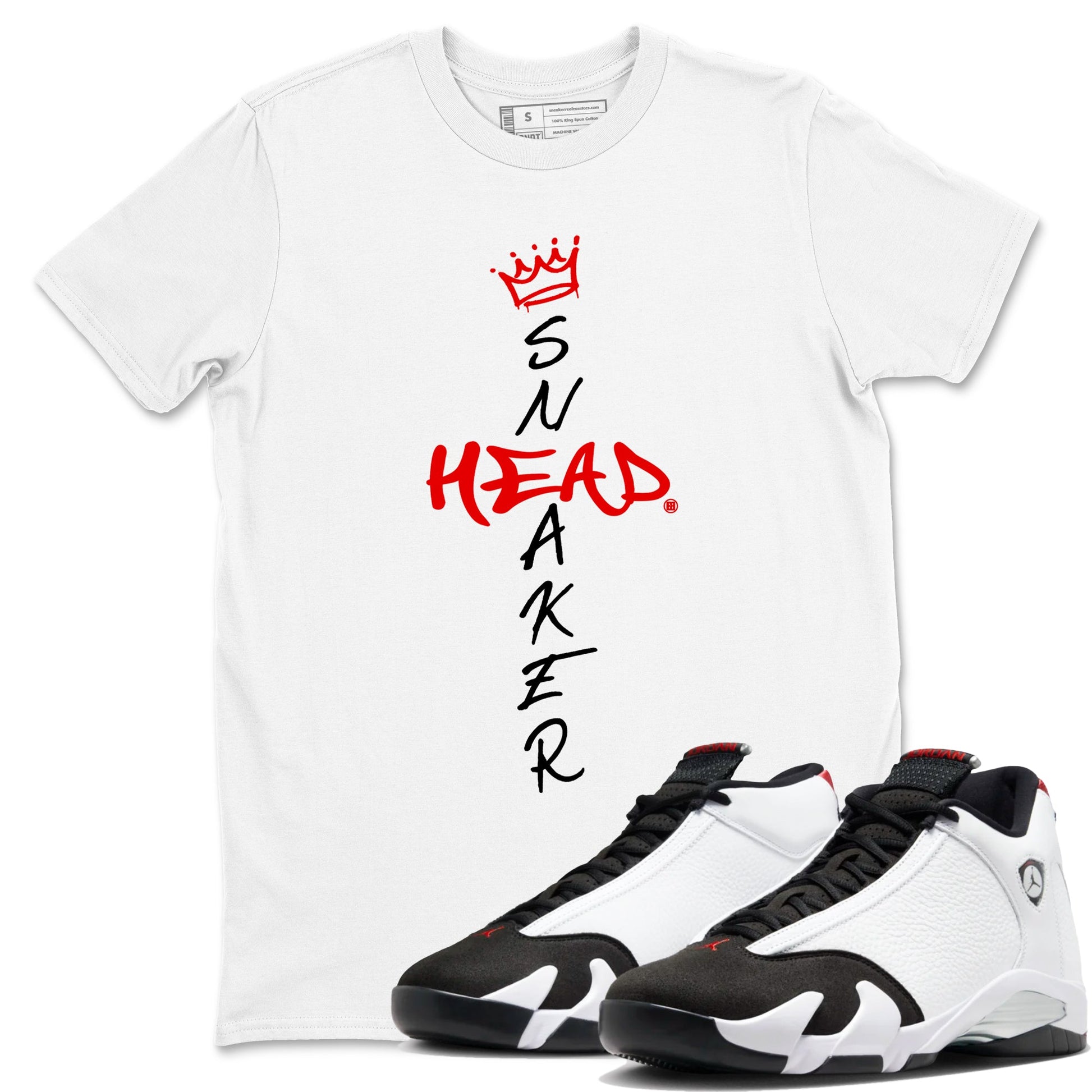 Air Jordan 14 Black Toe t shirts to match sneakers Cross Sneakerhead sneaker match tees 14s Black Toe sneaker match tee SNRT Sneaker Tees unisex cotton White 1 shirts