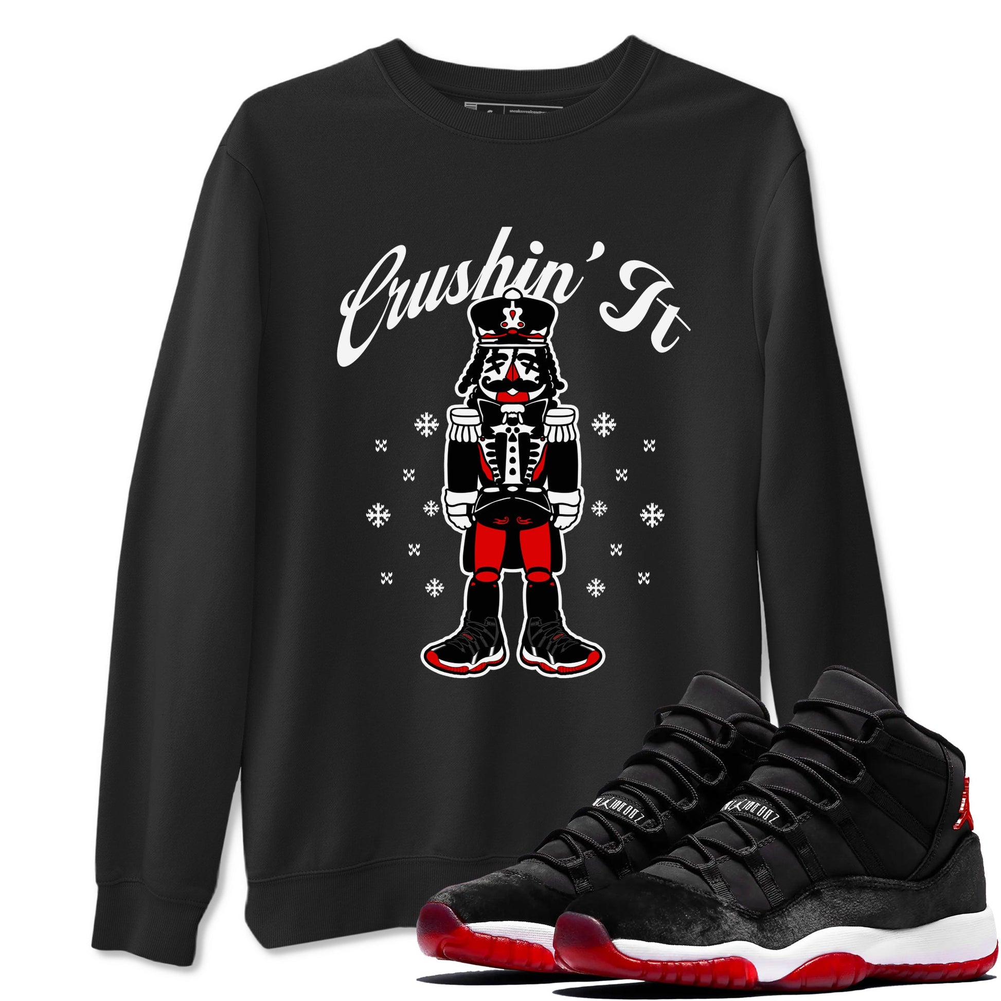 11s Bred Velvet shirts to match jordans Crushin' It sneaker match tees Air Jordan 11 Retro Bred Velvet match shoes to clothes SNRT Sneaker Tees unisex cotton Black 1 shirts
