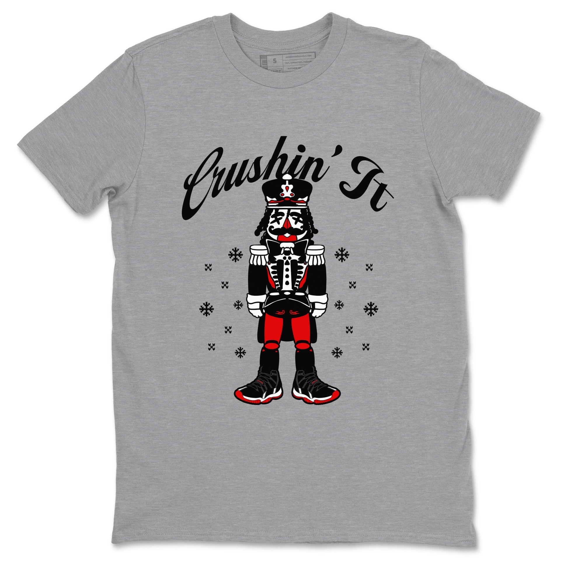 11s Bred Velvet shirts to match jordans Crushin' It sneaker match tees Air Jordan 11 Retro Bred Velvet match shoes to clothes SNRT Sneaker Tees unisex cotton Heather Grey 2 shirts