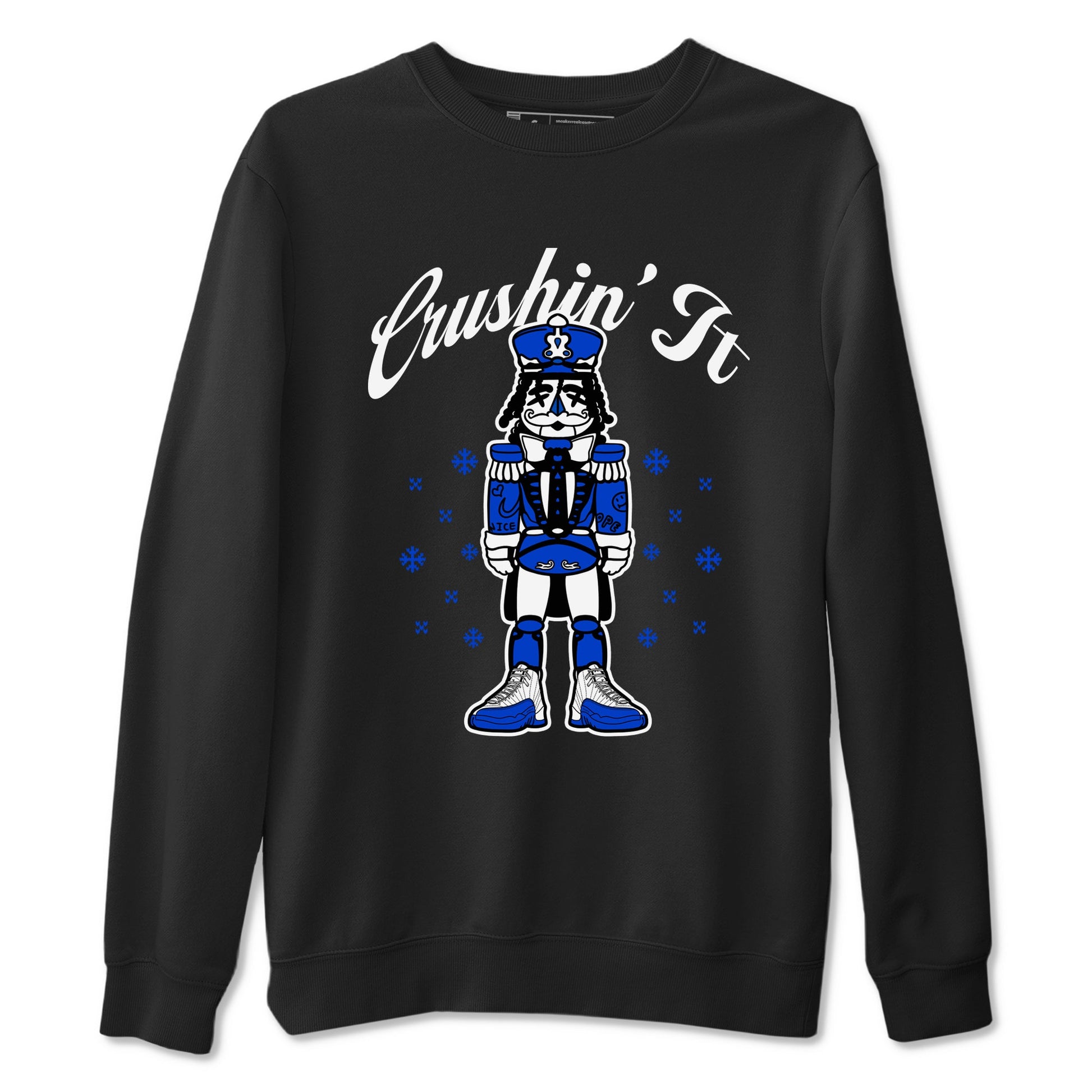 12s Game Royal t shirts to match sneakers Crushin' It Christmas Tee Blueberry 12s shirt SNRT Sneaker Tees unisex cotton Black 2 shirts
