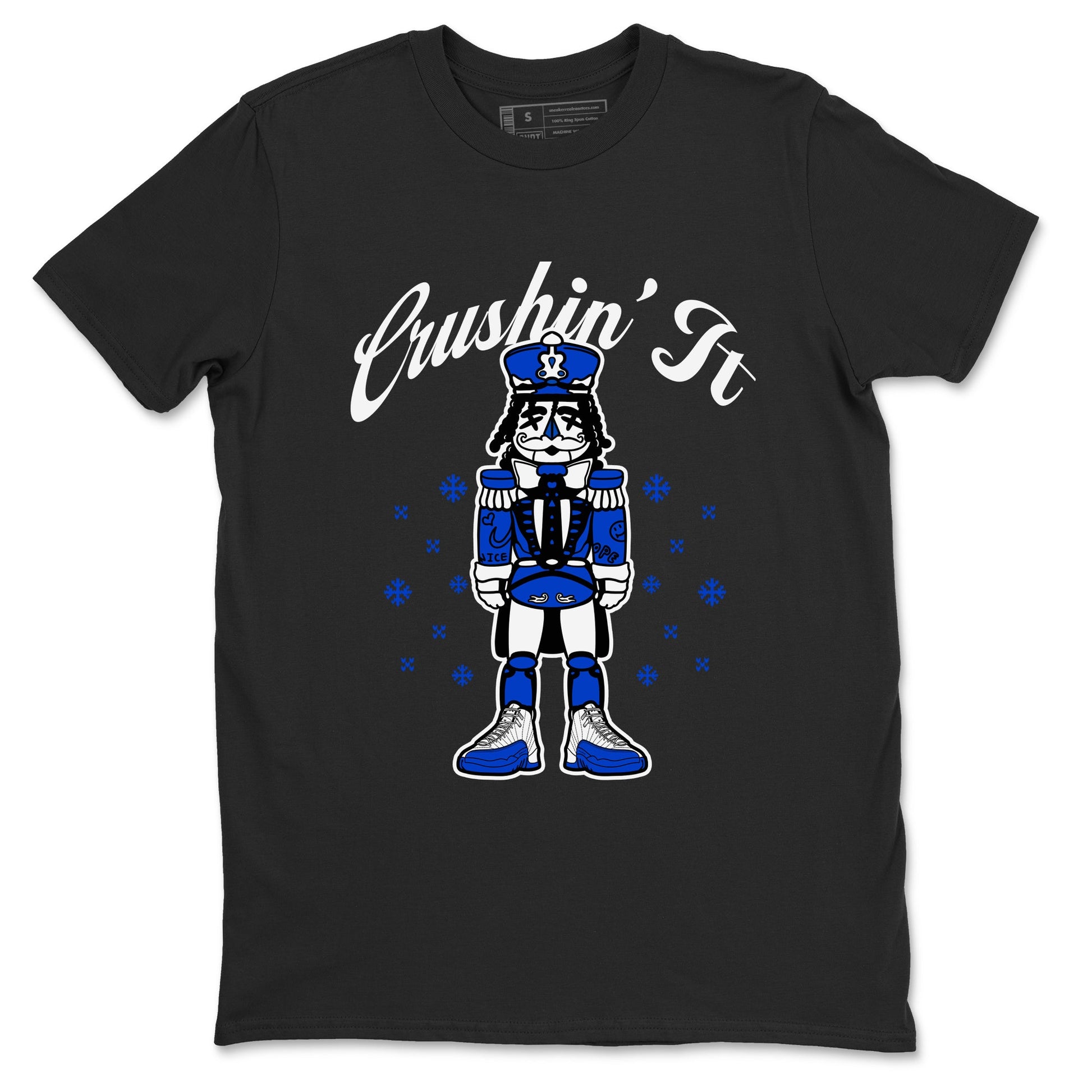 12s Game Royal t shirts to match sneakers Crushin' It Christmas Tee Blueberry 12s shirt SNRT Sneaker Tees unisex cotton Black 2 shirts