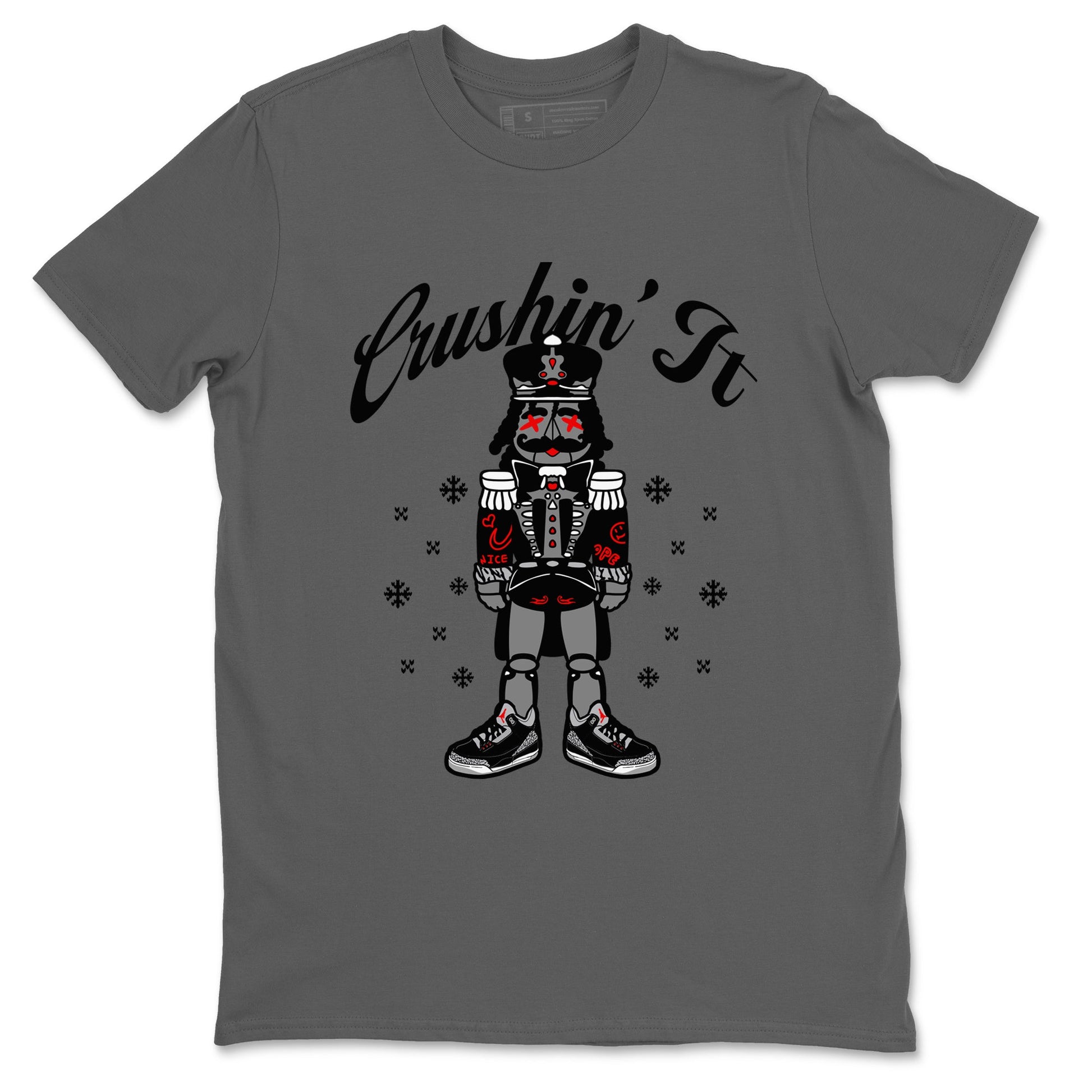 3s Black Cement t shirts to match sneakers Crushin' It Christmas Tee Jordan 3 Retro Black Cement shirt SNRT Sneaker Tees unisex cotton Cool Grey 2 shirts