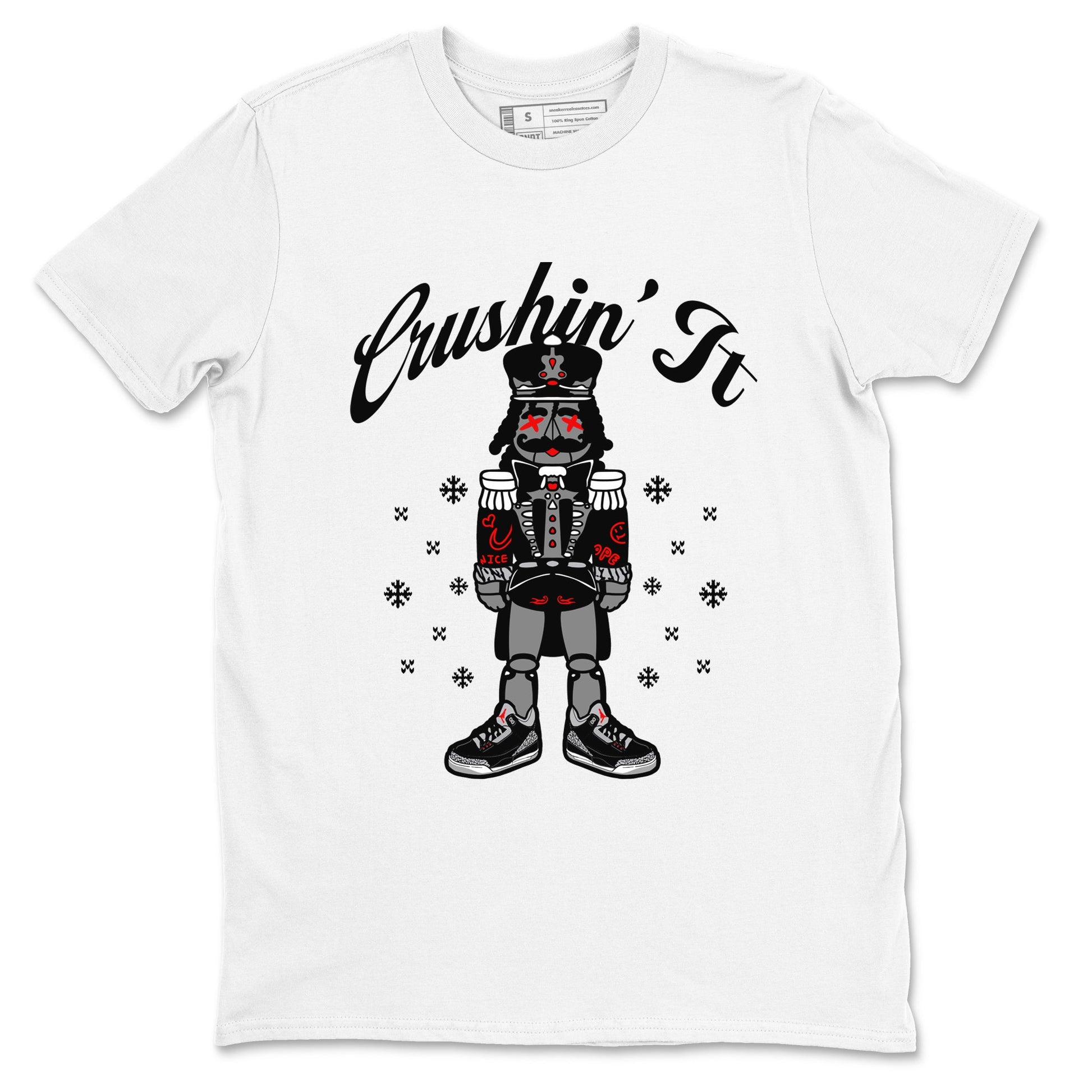 3s Black Cement t shirts to match sneakers Crushin' It Christmas Tee Jordan 3 Retro Black Cement shirt SNRT Sneaker Tees unisex cotton White 2 shirts