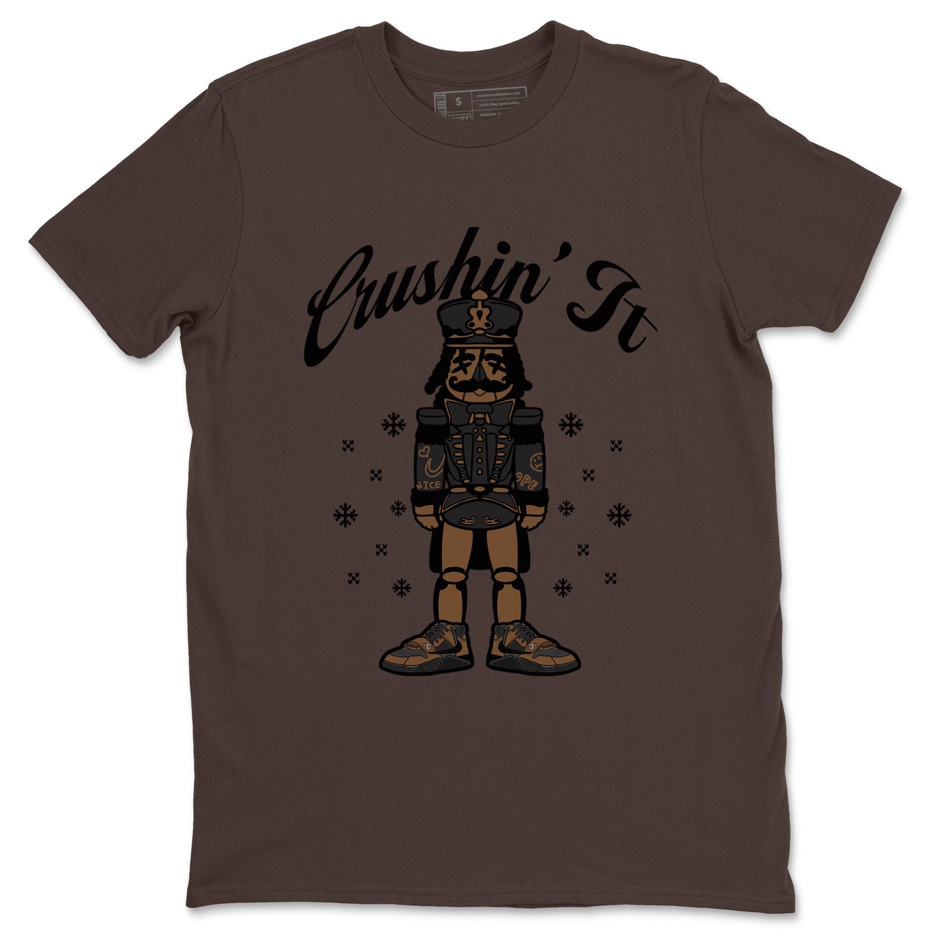 Jordan Jumpman Jack TR Travis Scott Dark Mocha shirts to match jordans Crushin' It sneaker match tees Jordan Jumpman Jack Travis Scott Dark Mocha match shoes to clothes SNRT Sneaker Tees unisex cotton Dark Chocolate 2 shirts