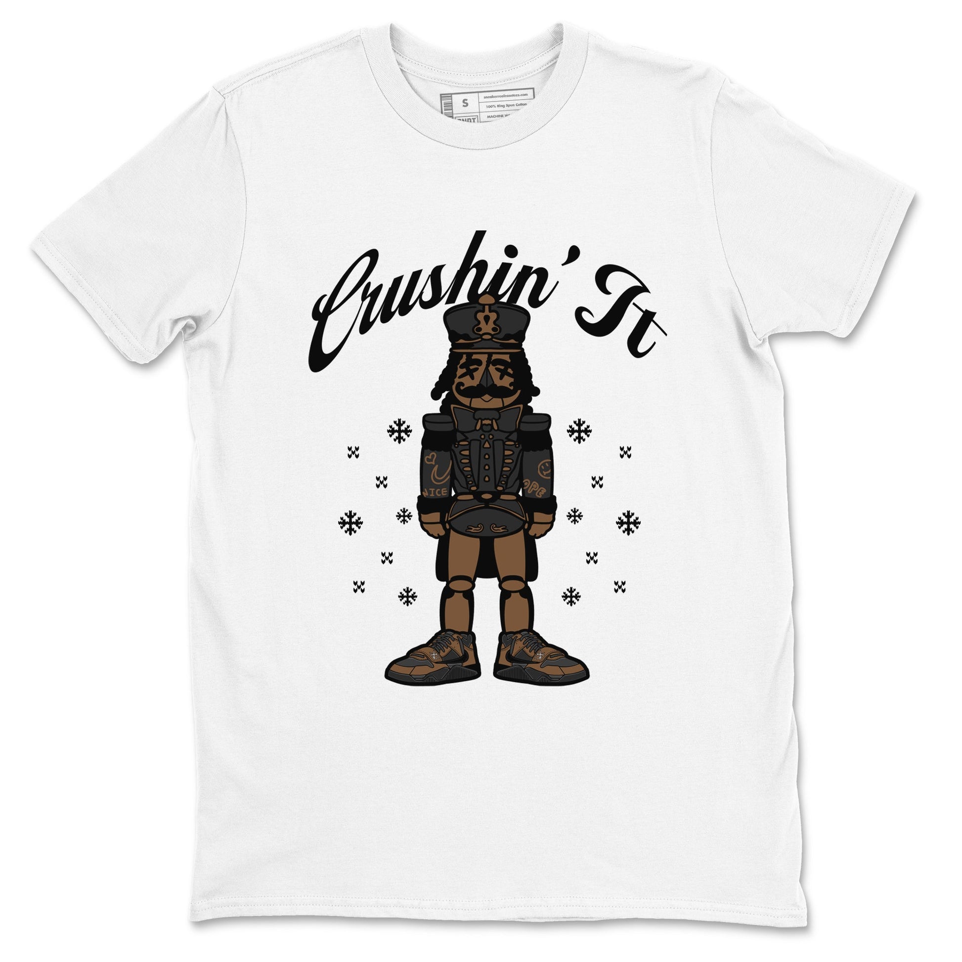 Jordan Jumpman Jack TR Travis Scott Dark Mocha shirts to match jordans Crushin' It sneaker match tees Jordan Jumpman Jack Travis Scott Dark Mocha match shoes to clothes SNRT Sneaker Tees unisex cotton White 2 shirts