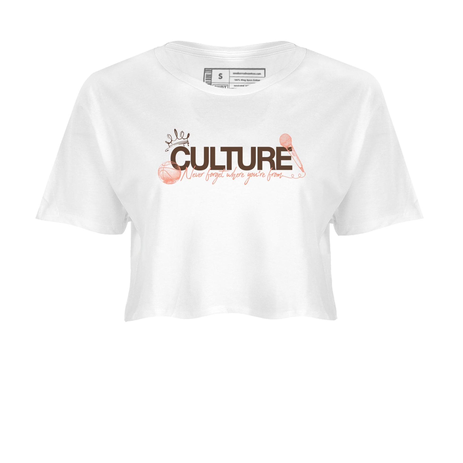 Sneaker match tees – Sneaker Tees To Match Air Jordan 1 Baroque Brown Shoes – Culture Crop T-Shirt White 2
