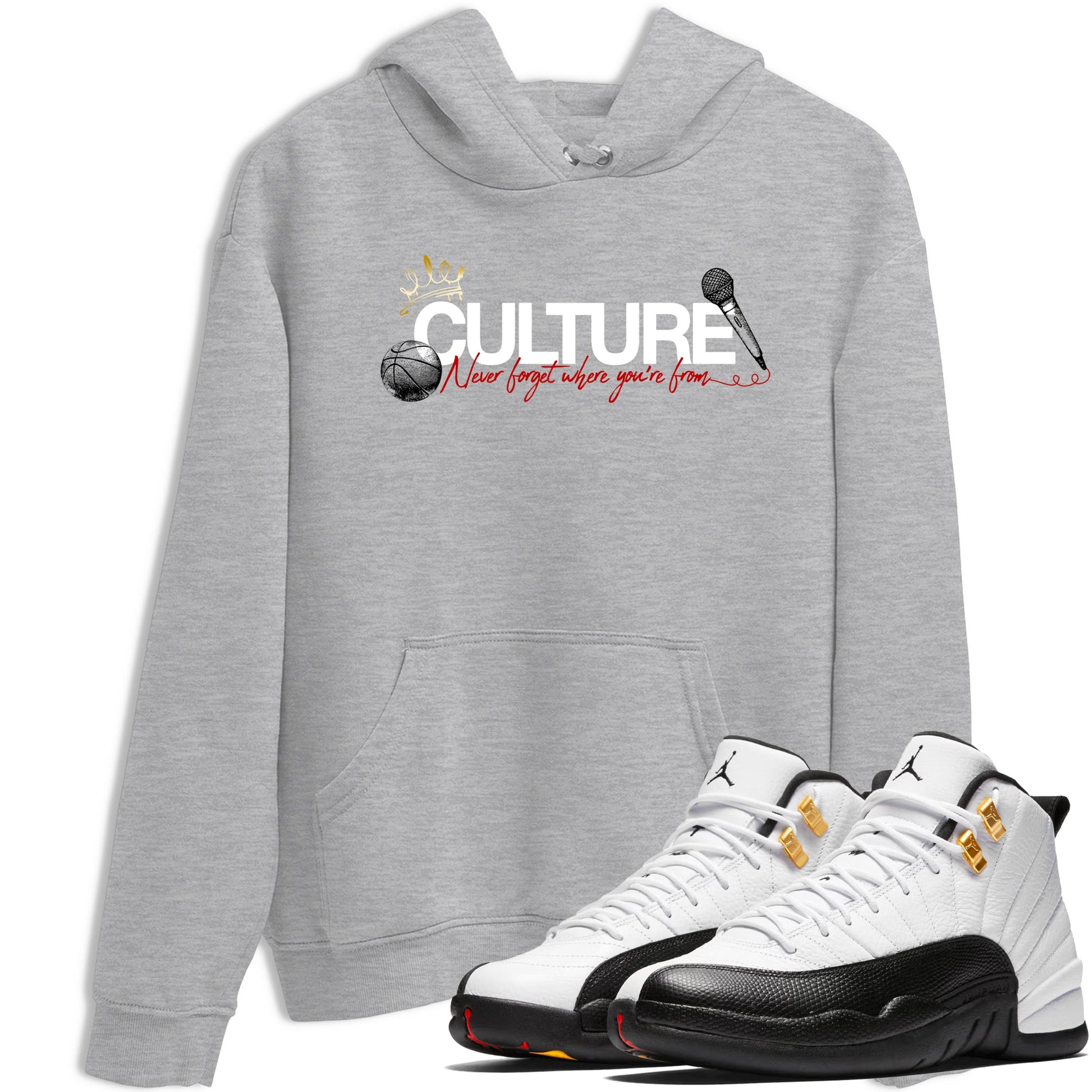 Sneaker match tees – Sneaker Tees To Match Air Jordan 12 Taxi Shoes – Culture Tee Heather Grey 1