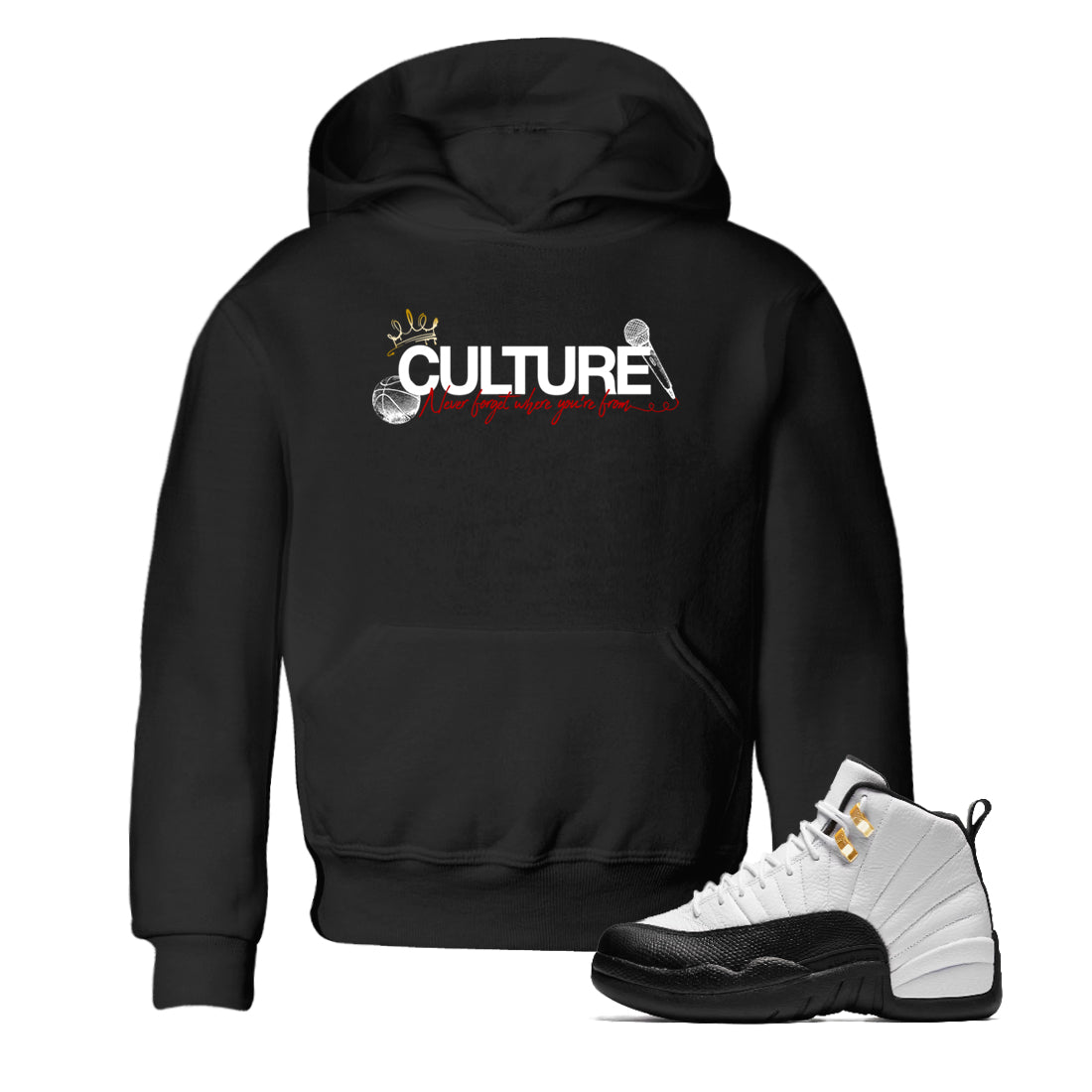 Sneaker match tees – Sneaker Tees To Match Air Jordan 12 Taxi Shoes – Culture Kids T-Shirt Black 1