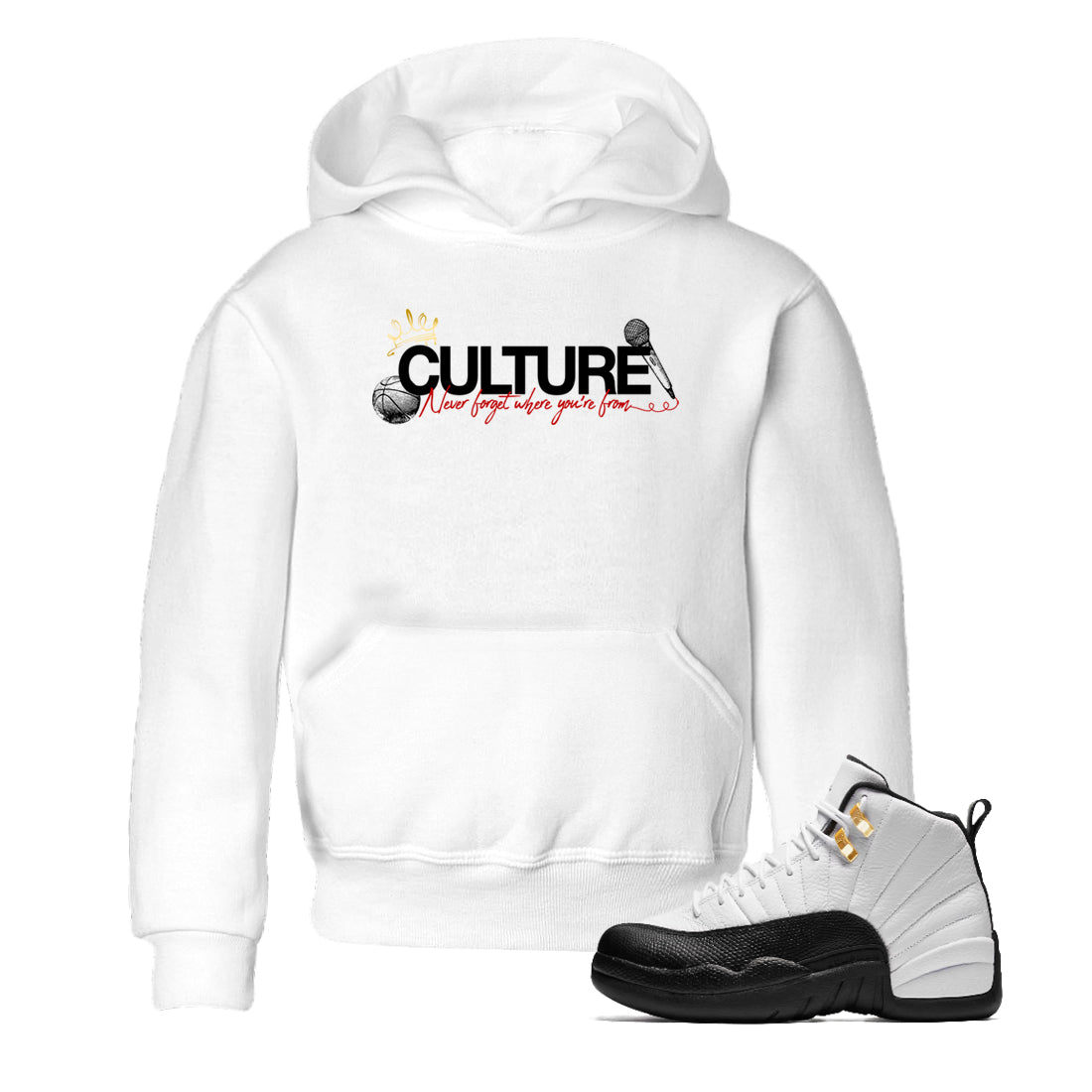 Sneaker match tees – Sneaker Tees To Match Air Jordan 12 Taxi Shoes – Culture Kids T-Shirt White 1