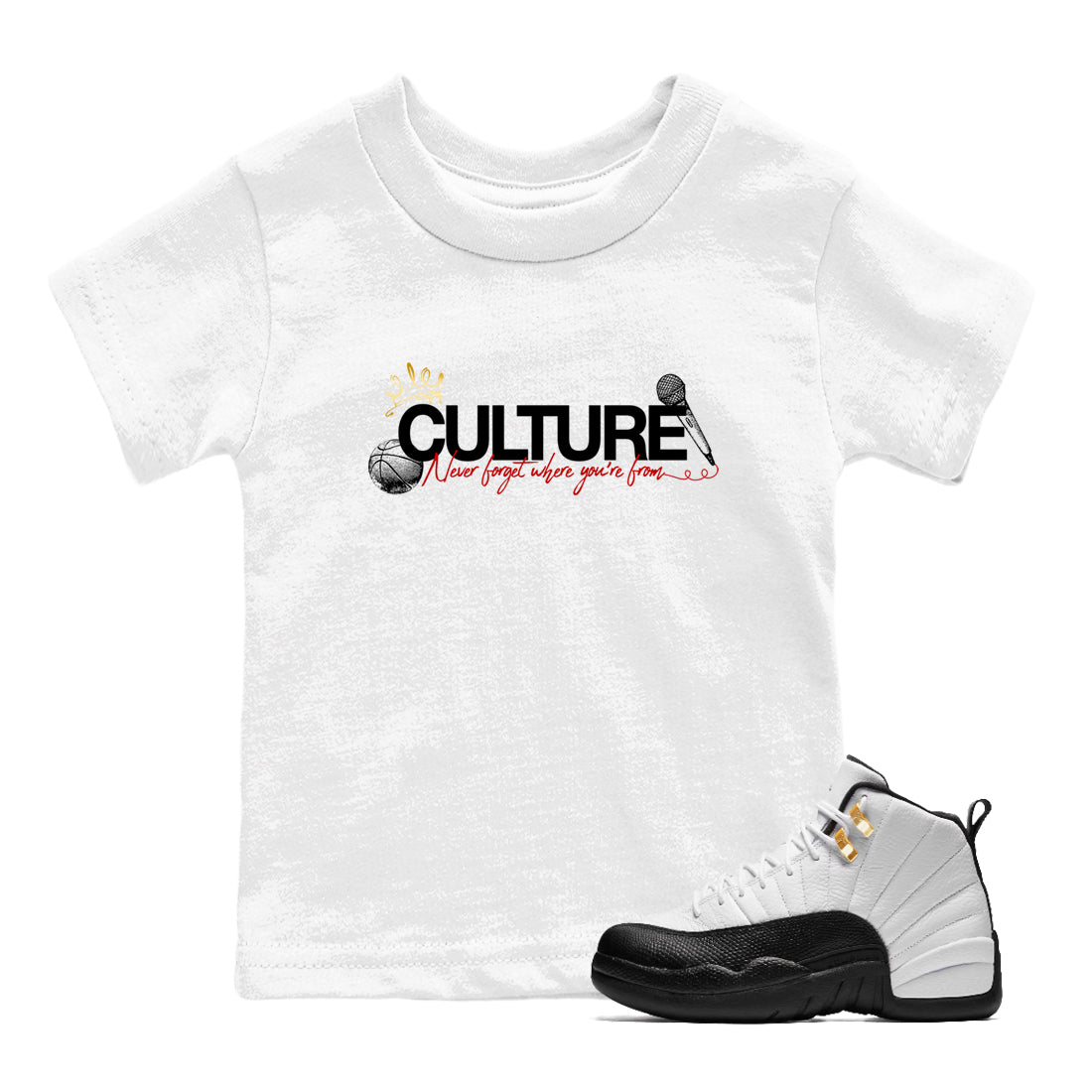 Sneaker match tees – Sneaker Tees To Match Air Jordan 12 Taxi Shoes – Culture Kids T-Shirt White 1