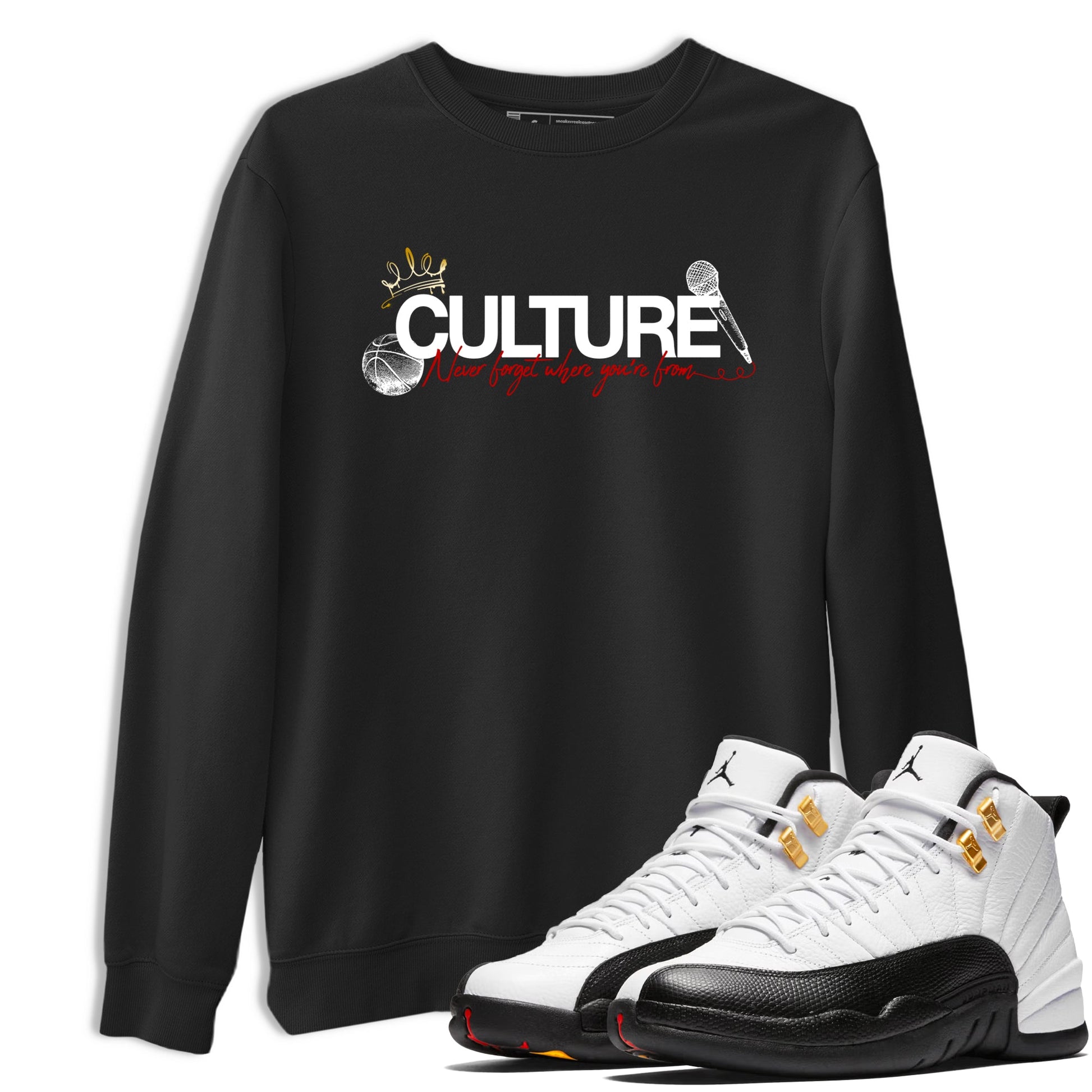 Sneaker match tees – Sneaker Tees To Match Air Jordan 12 Taxi Shoes – Culture Tee Black 1