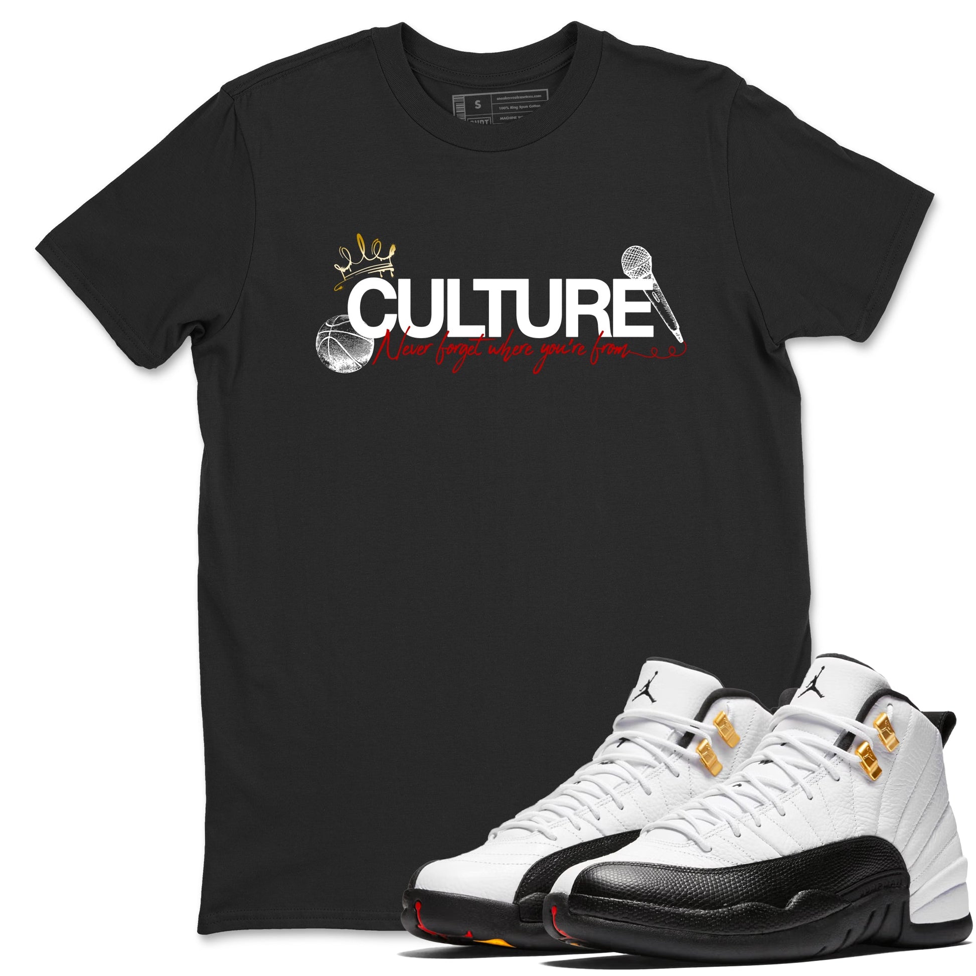 Sneaker match tees – Sneaker Tees To Match Air Jordan 12 Taxi Shoes – Culture Tee Black 1