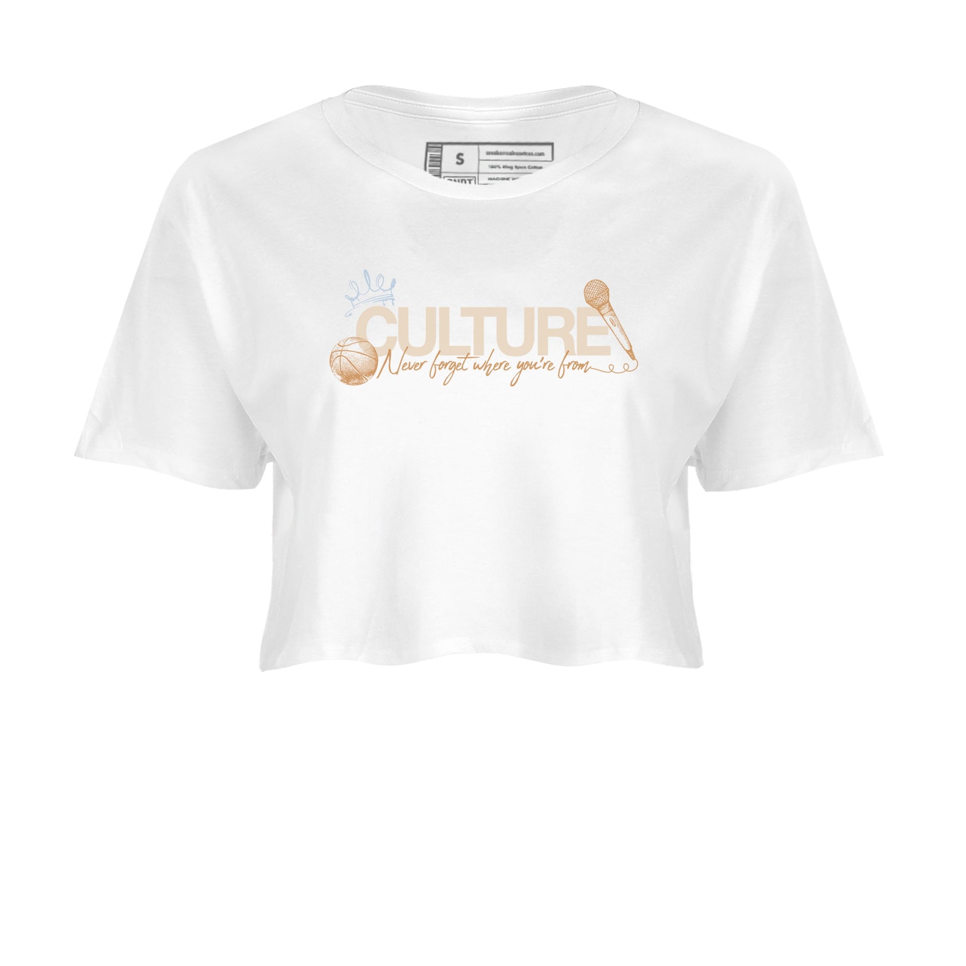 Sneaker match tees – Sneaker Tees To Match Air Jordan 3 Champagne and Oysters Shoes – Culture Crop T-Shirt White 2