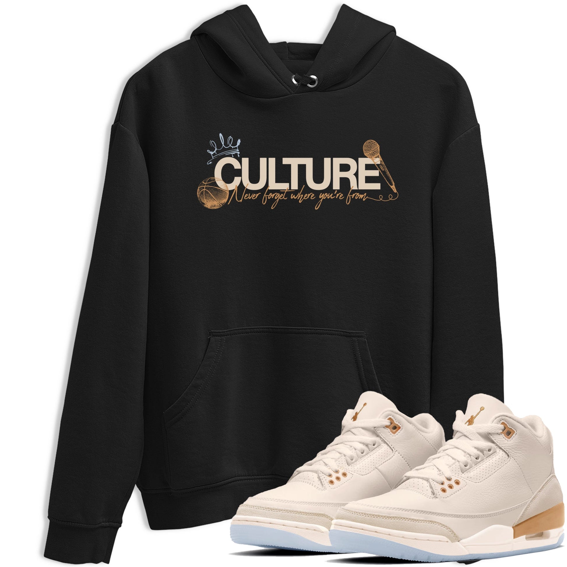 Sneaker match tees – Sneaker Tees To Match Air Jordan 3 Champagne and Oysters Shoes – Culture Tee Black 1