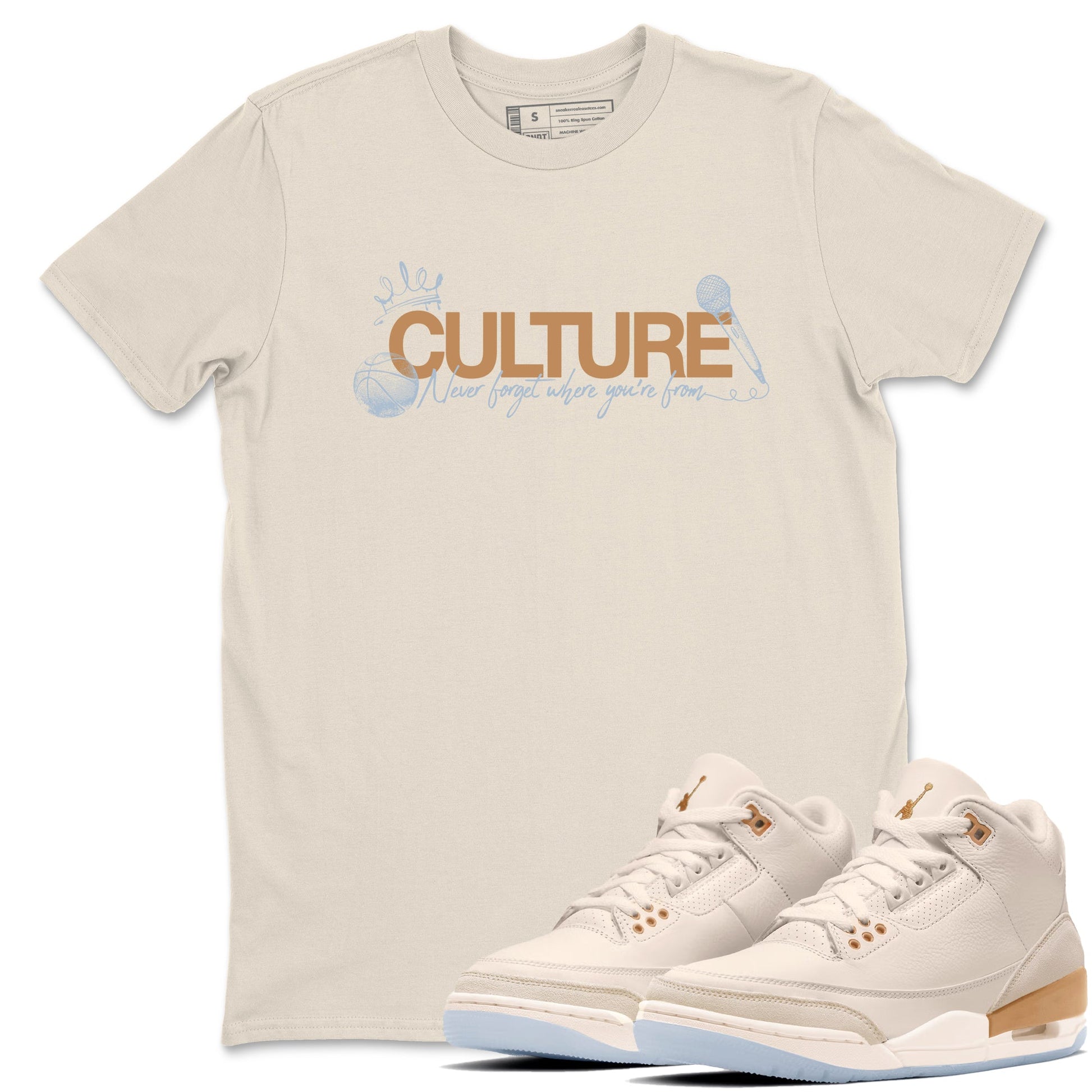 Sneaker match tees – Sneaker Tees To Match Air Jordan 3 Champagne and Oysters Shoes – Culture Tee Natural 1