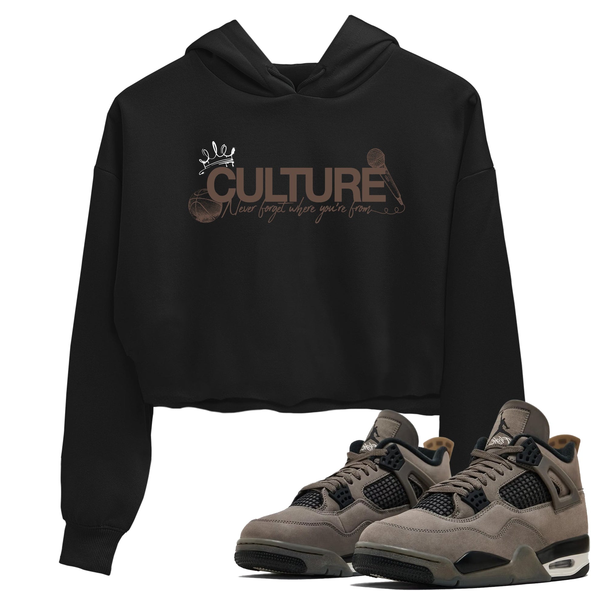 Sneaker match tees – Sneaker Tees To Match Air Jordan 4 Cave Stone Shoes – Culture Crop T-Shirt Black 1