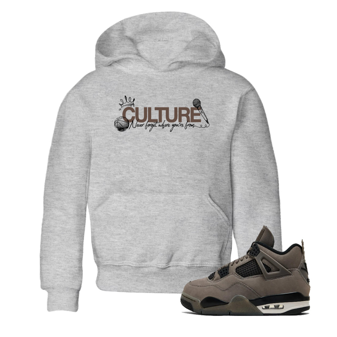 Sneaker match tees – Sneaker Tees To Match Air Jordan 4 Cave Stone Shoes – Culture Kids T-Shirt Heather Grey 1