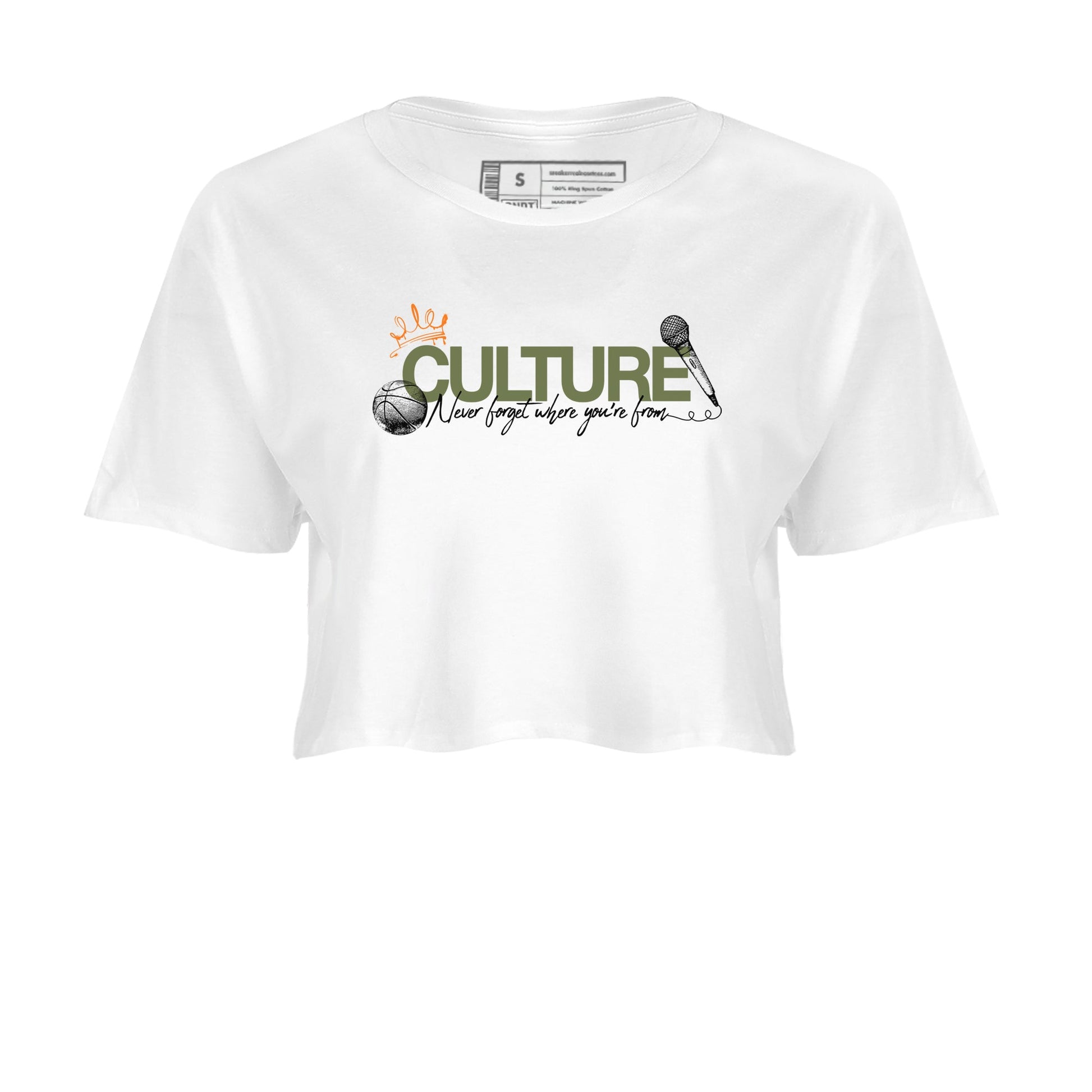 Sneaker match tees – Sneaker Tees To Match Undefeated inspired colorways Air Jordan 4 OG Olive Shoes – Culture Crop T-Shirt White 2