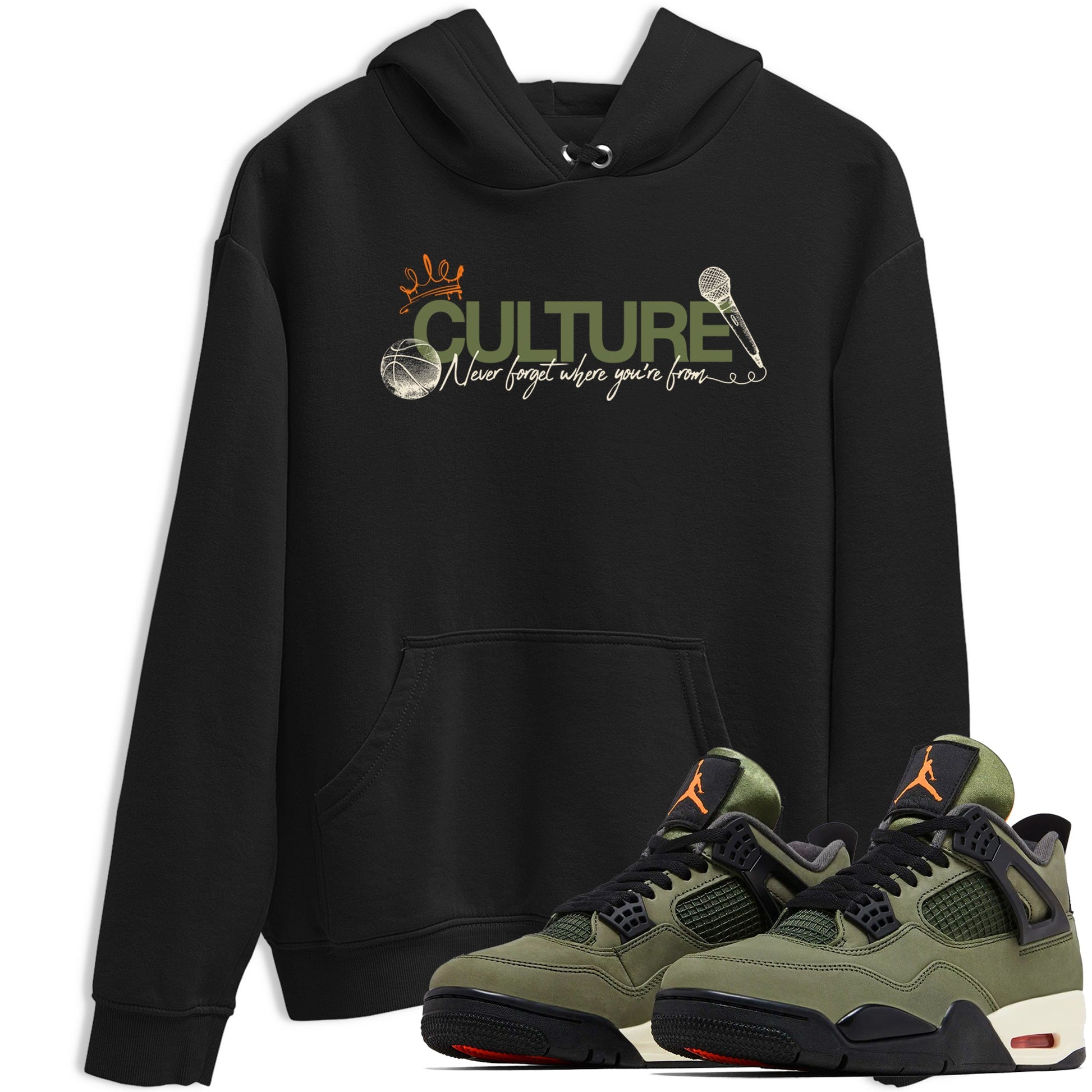 Sneaker match tees – Sneaker Tees To Match Undefeated inspired colorways Air Jordan 4 OG Olive Shoes – Culture Tee Black 1