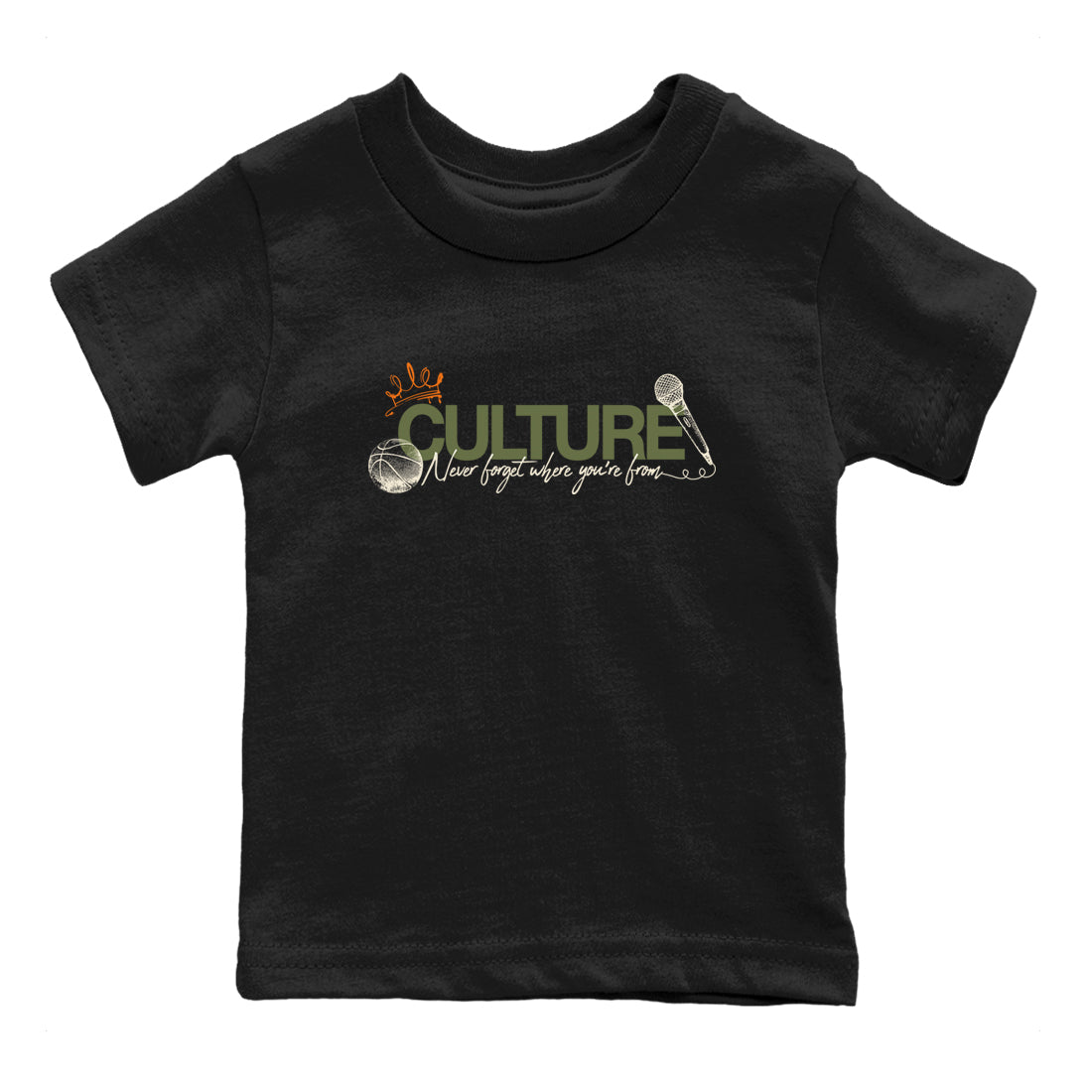 Sneaker match tees – Sneaker Tees To Match Undefeated inspired colorways Air Jordan 4 OG Olive Shoes – Culture Kids T-Shirt Black 2
