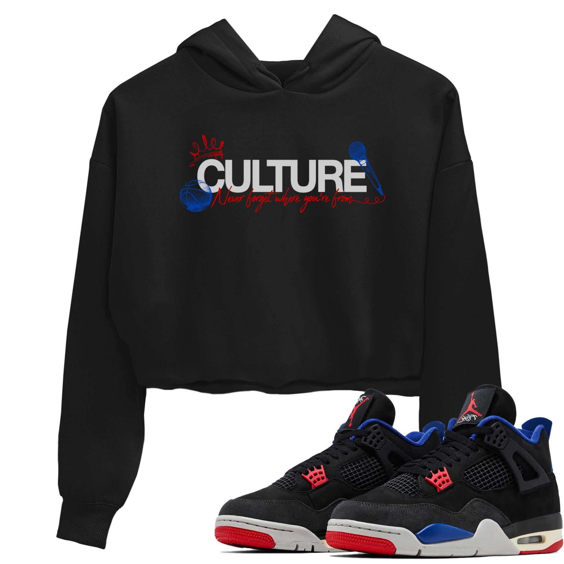 Sneaker match tees – Sneaker Tees To Match Air Jordan 4 Rare Air Shoes – Culture Crop T-Shirt Black 1