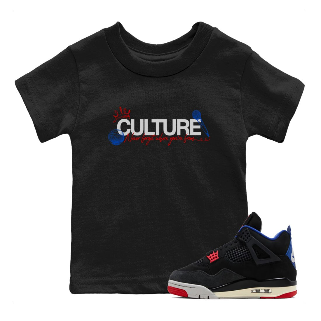 Sneaker match tees – Sneaker Tees To Match Air Jordan 4 Rare Air Shoes – Culture Kids T-Shirt Black 1