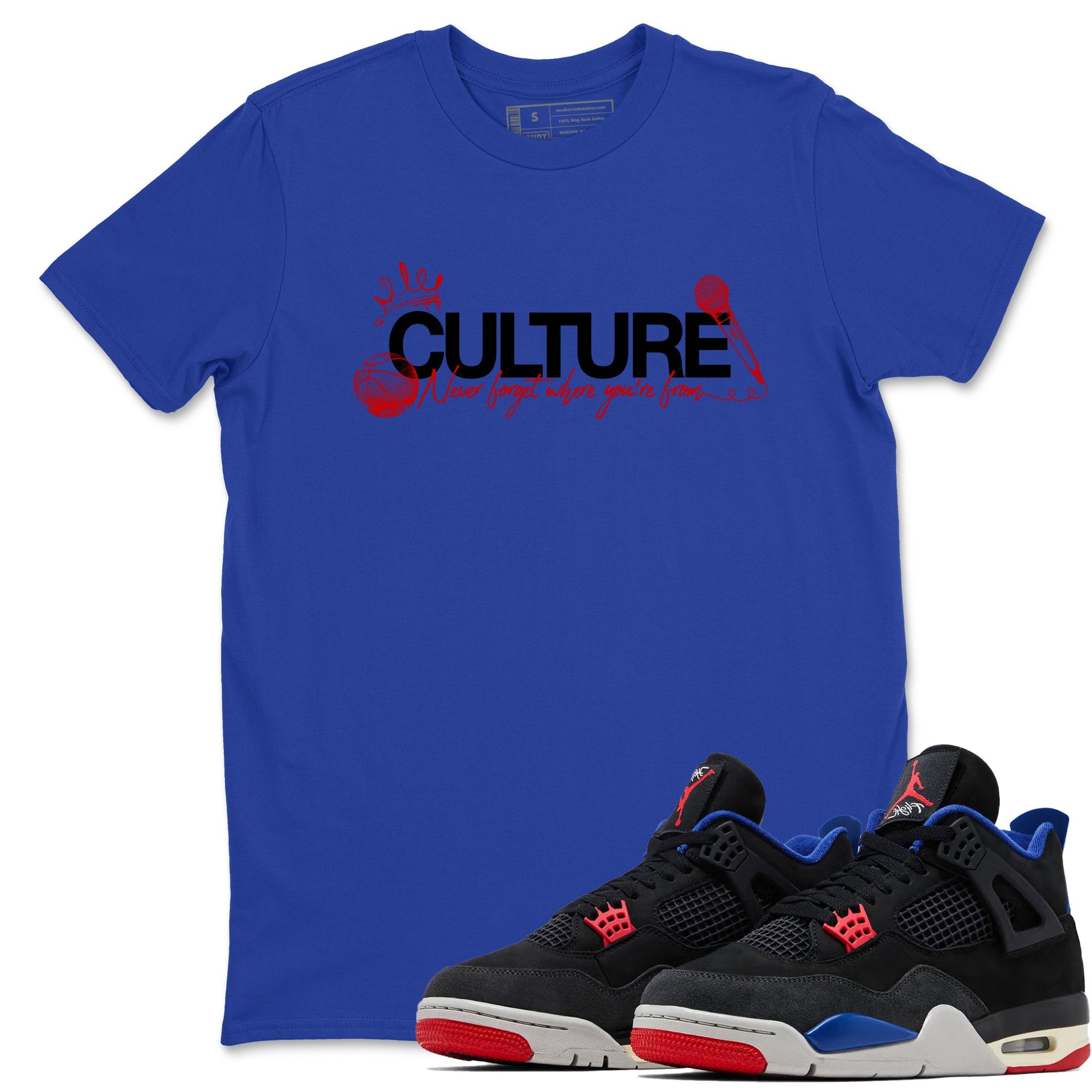 Sneaker match tees – Sneaker Tees To Match Air Jordan 4 Rare Air Shoes – Culture Tee Royal Blue 1