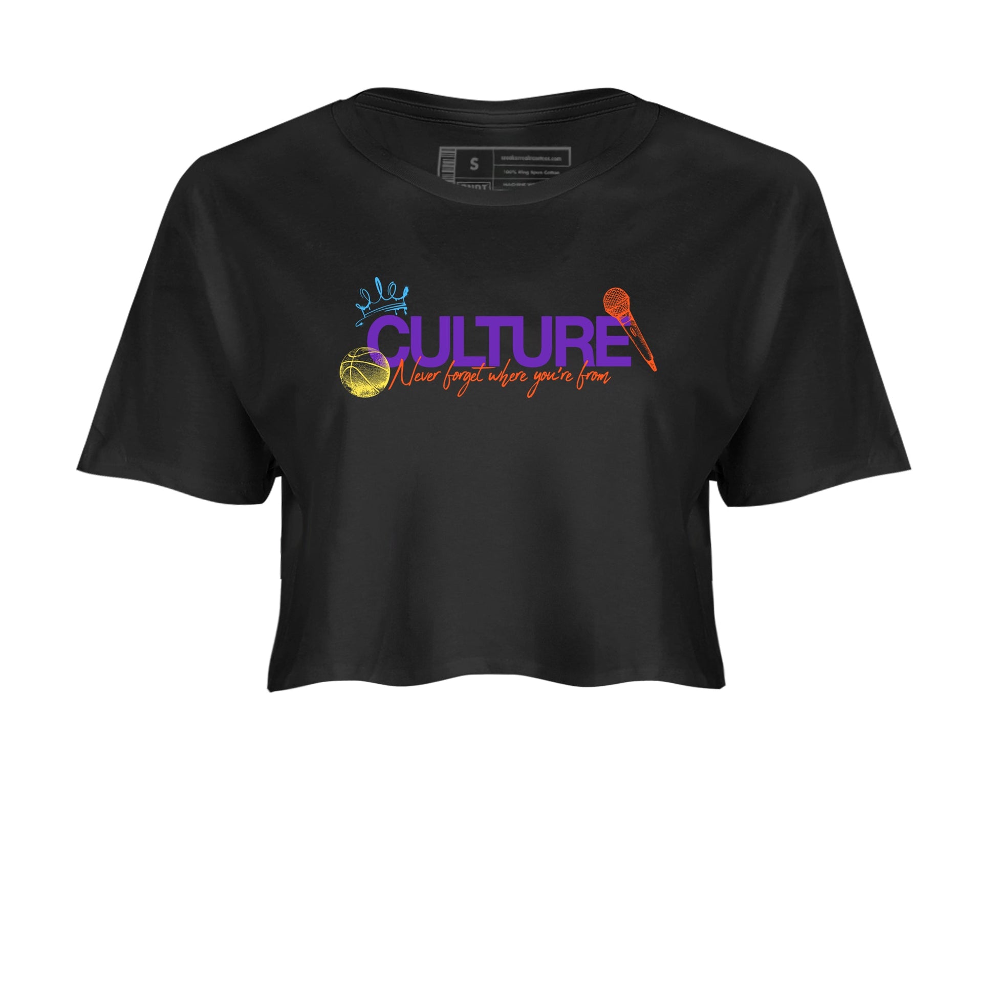 Sneaker Threads – Sneaker Tees To Match New Balance 9060 Prism Purple – Culture Crop Tee Black 2. Perfect for Jordan releases 2025 colorways.
