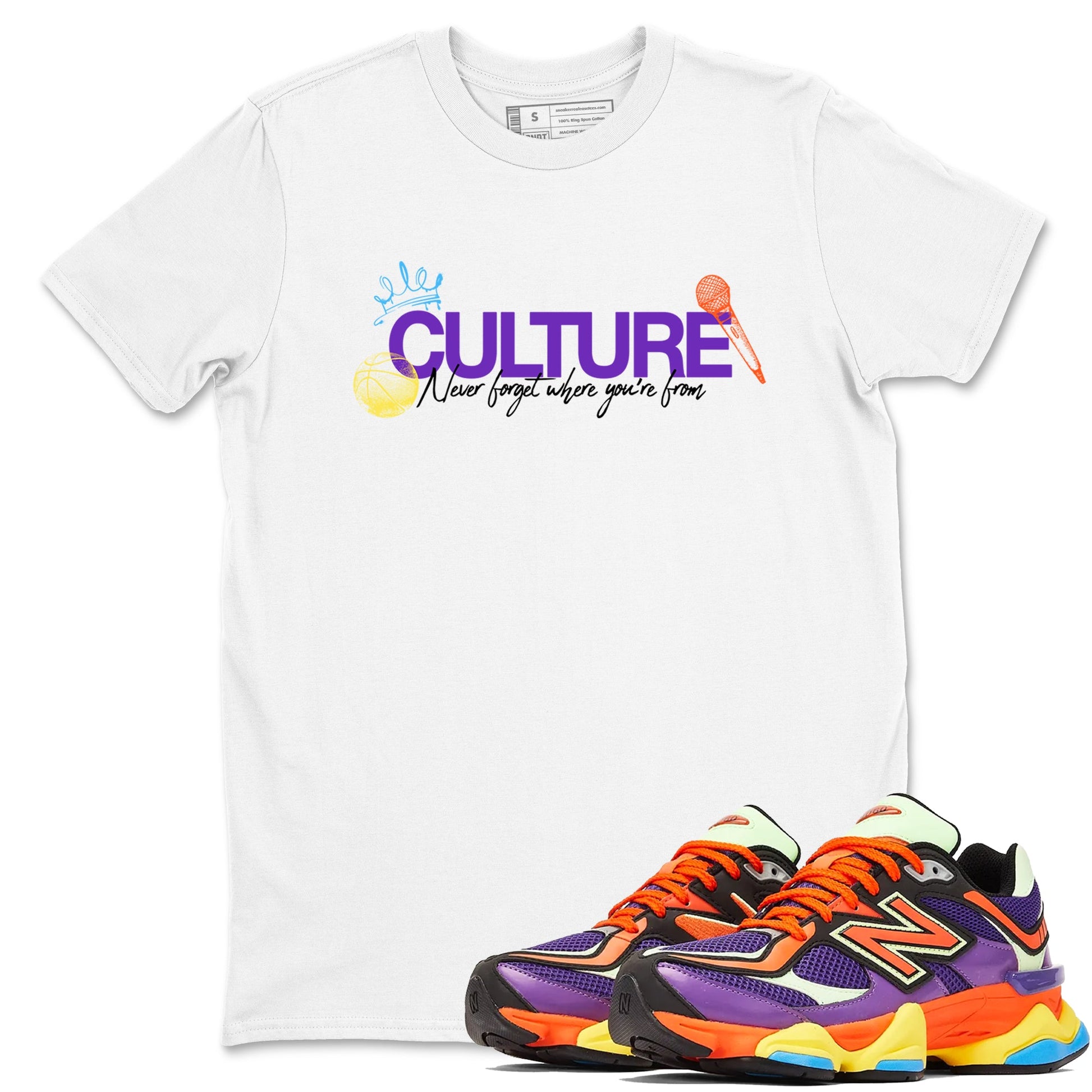 Sneaker Threads – Sneaker Tees To Match New Balance 9060 Prism Purple – Culture Graphic Tee White 1. Perfect for Jordan releases 2025 colorways.