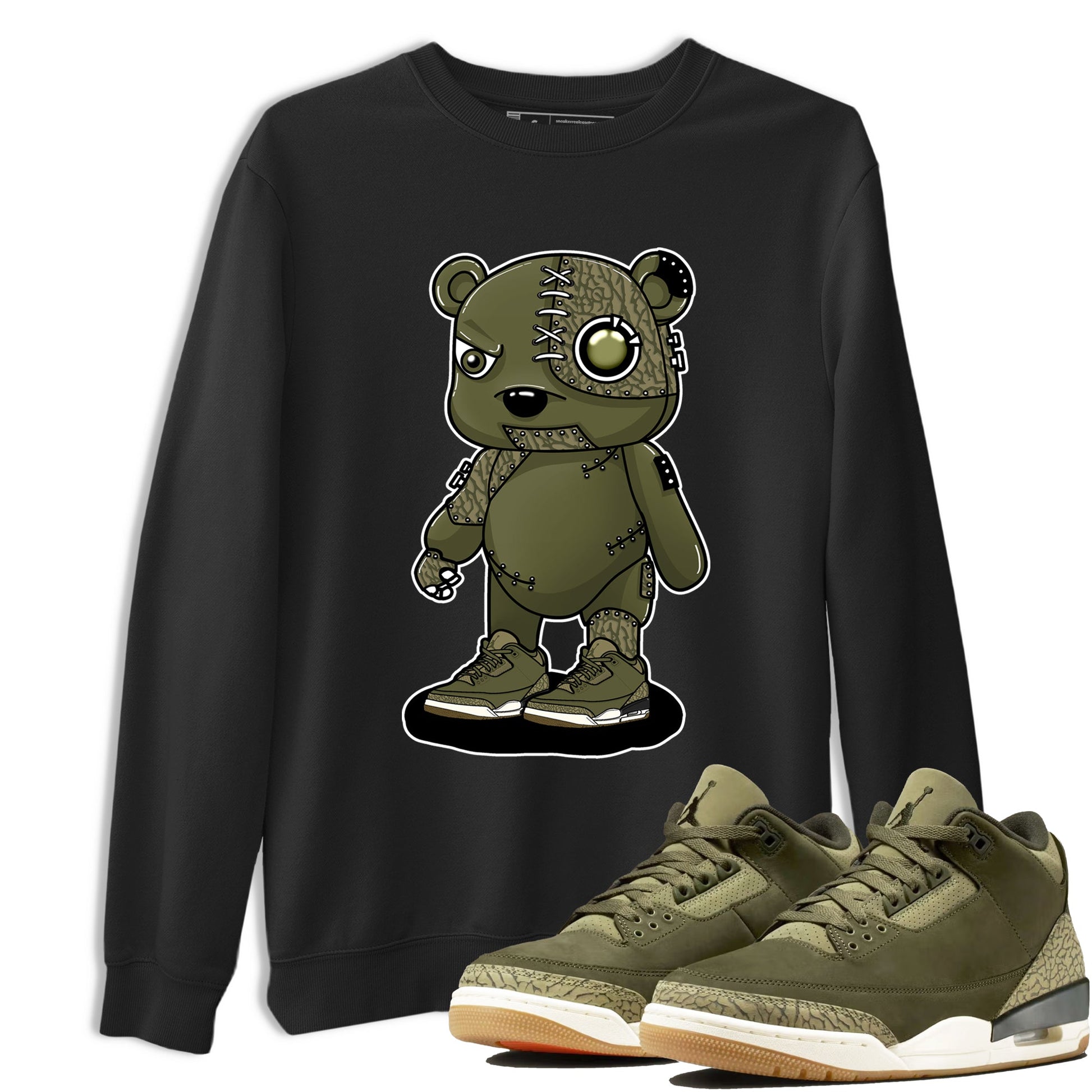 Sneaker Threads – Sneaker Threads To Match Air Jordan 3 Family Affair Shoes – Cyborg Bear Tee Black 1