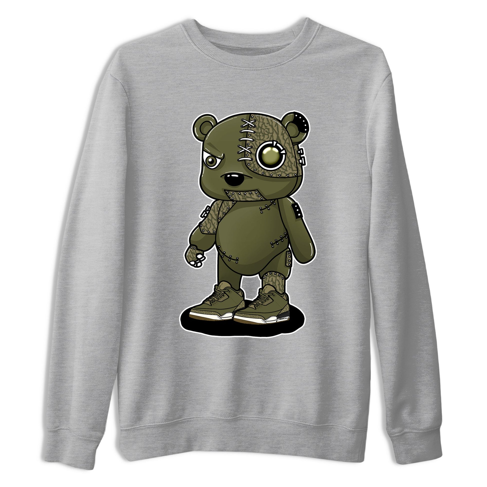 Sneaker Threads – Sneaker Threads To Match Air Jordan 3 Family Affair Shoes – Cyborg Bear Tee Heather Grey 2