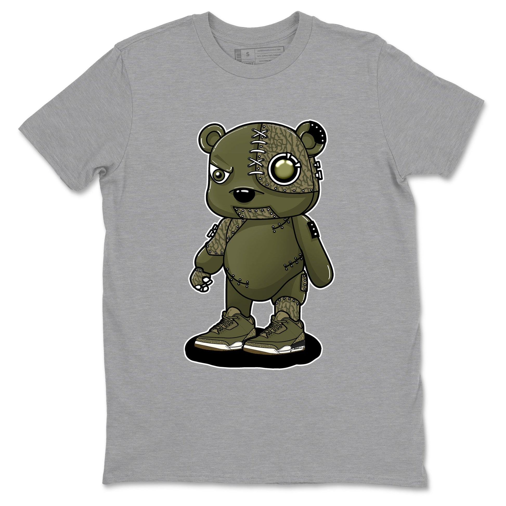 Sneaker Threads – Sneaker Threads To Match Air Jordan 3 Family Affair Shoes – Cyborg Bear Tee Heather Grey 2