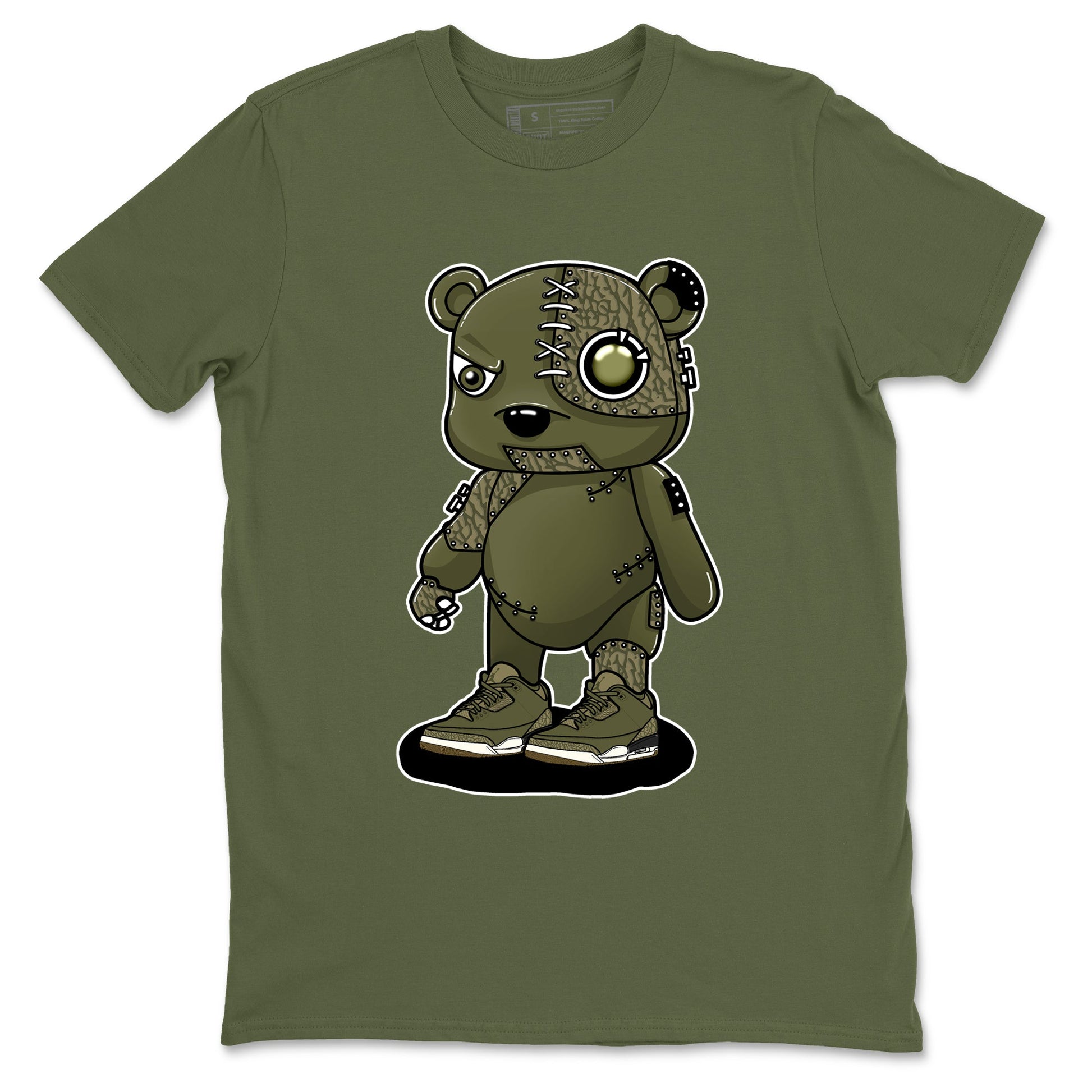 Sneaker Threads – Sneaker Threads To Match Air Jordan 3 Family Affair Shoes – Cyborg Bear Tee Military Green 2