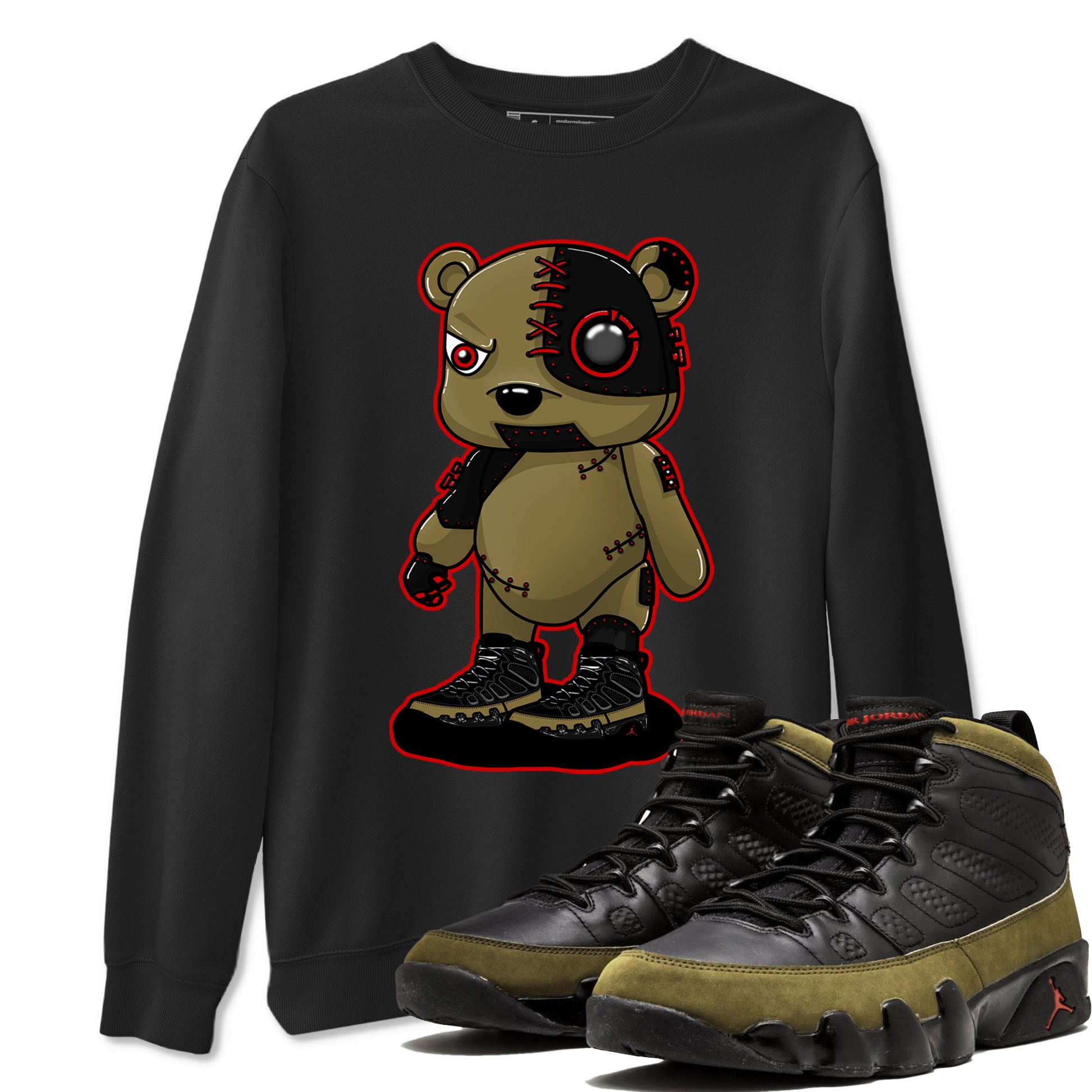 Cyborg Bear SNRT Sneaker Tees - Air Jordan 9 Olive - SNRT Sneaker T-shirts