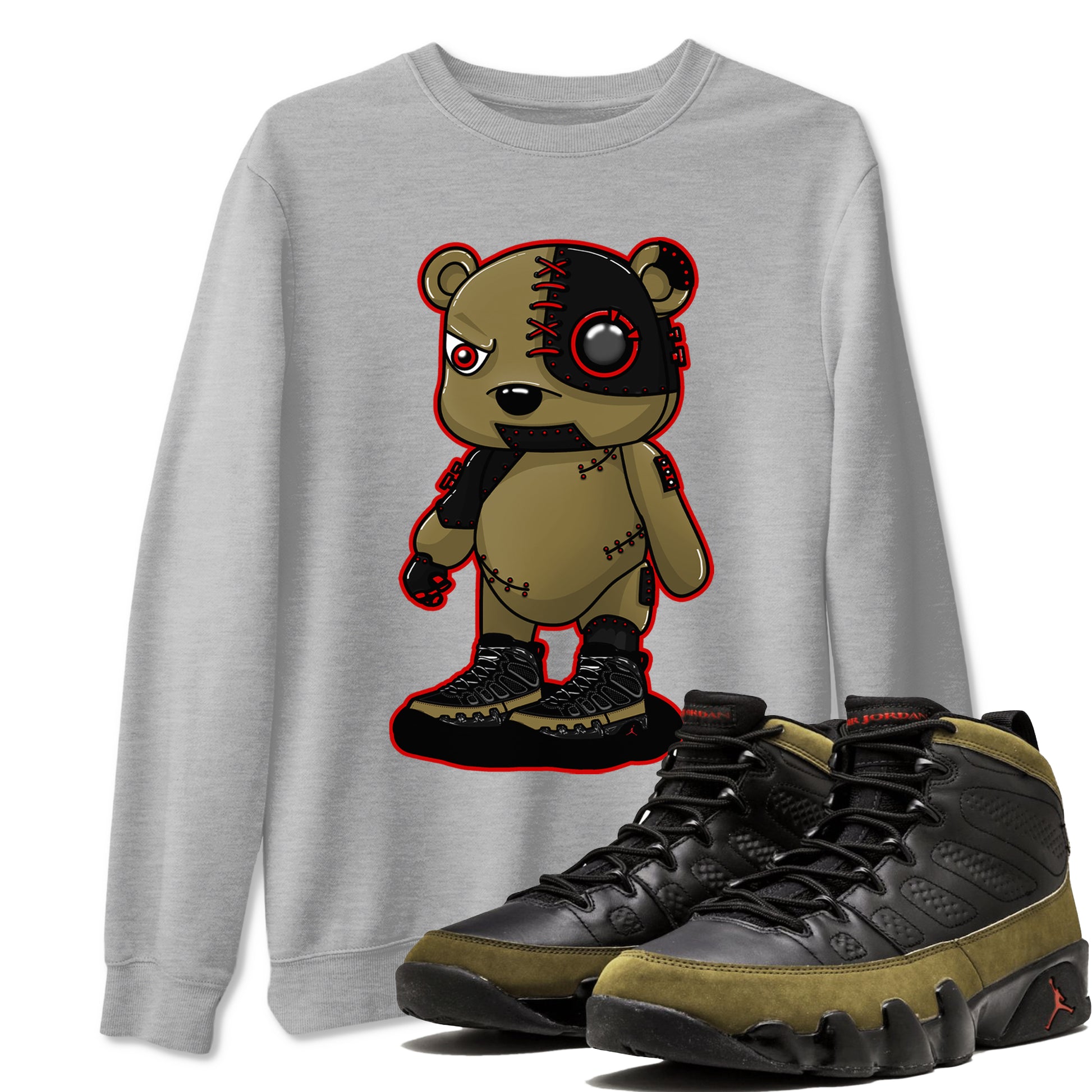 Cyborg Bear SNRT Sneaker Tees - Air Jordan 9 Olive - SNRT Sneaker T-shirts