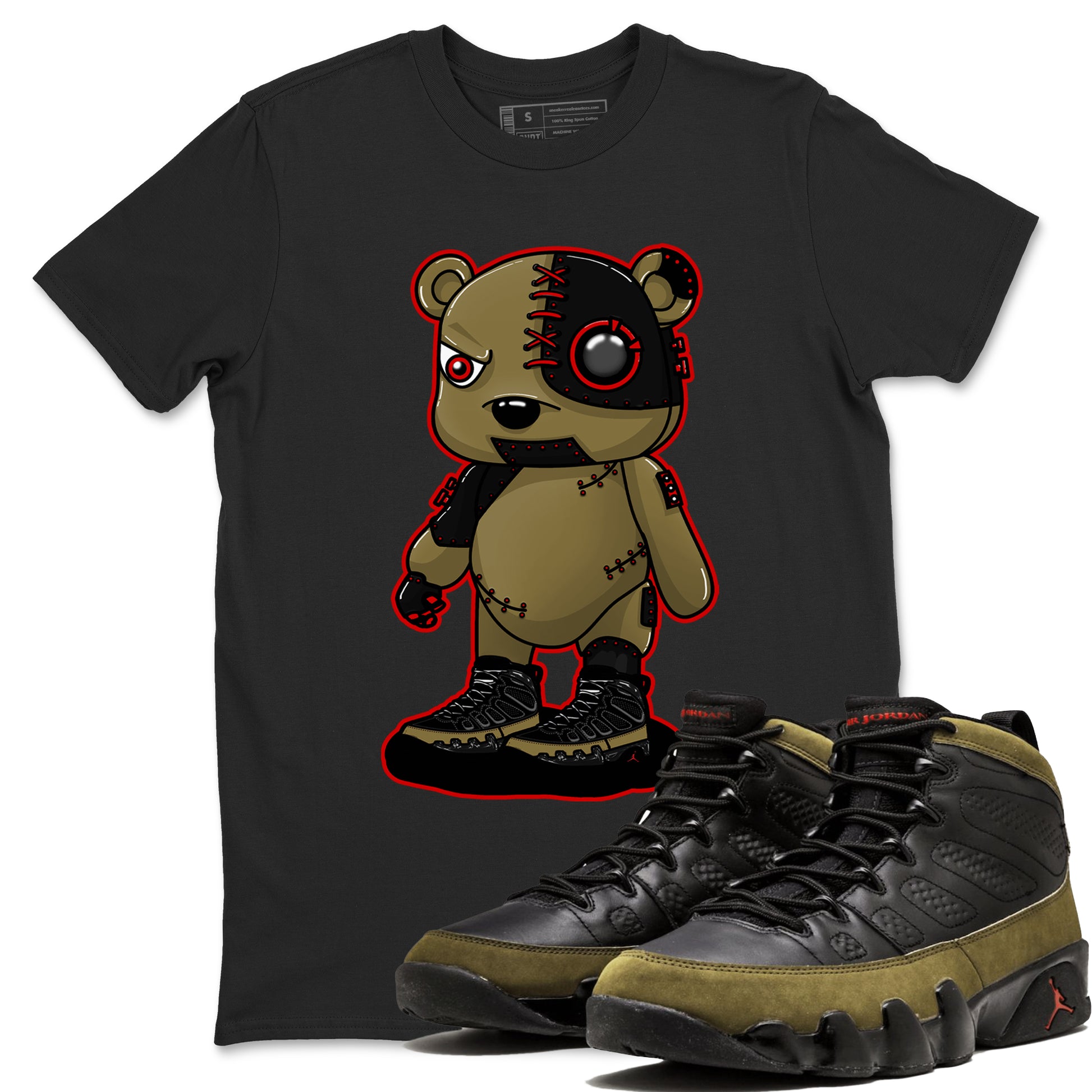 Cyborg Bear SNRT Sneaker Tees - Air Jordan 9 Olive - SNRT Sneaker T-shirts