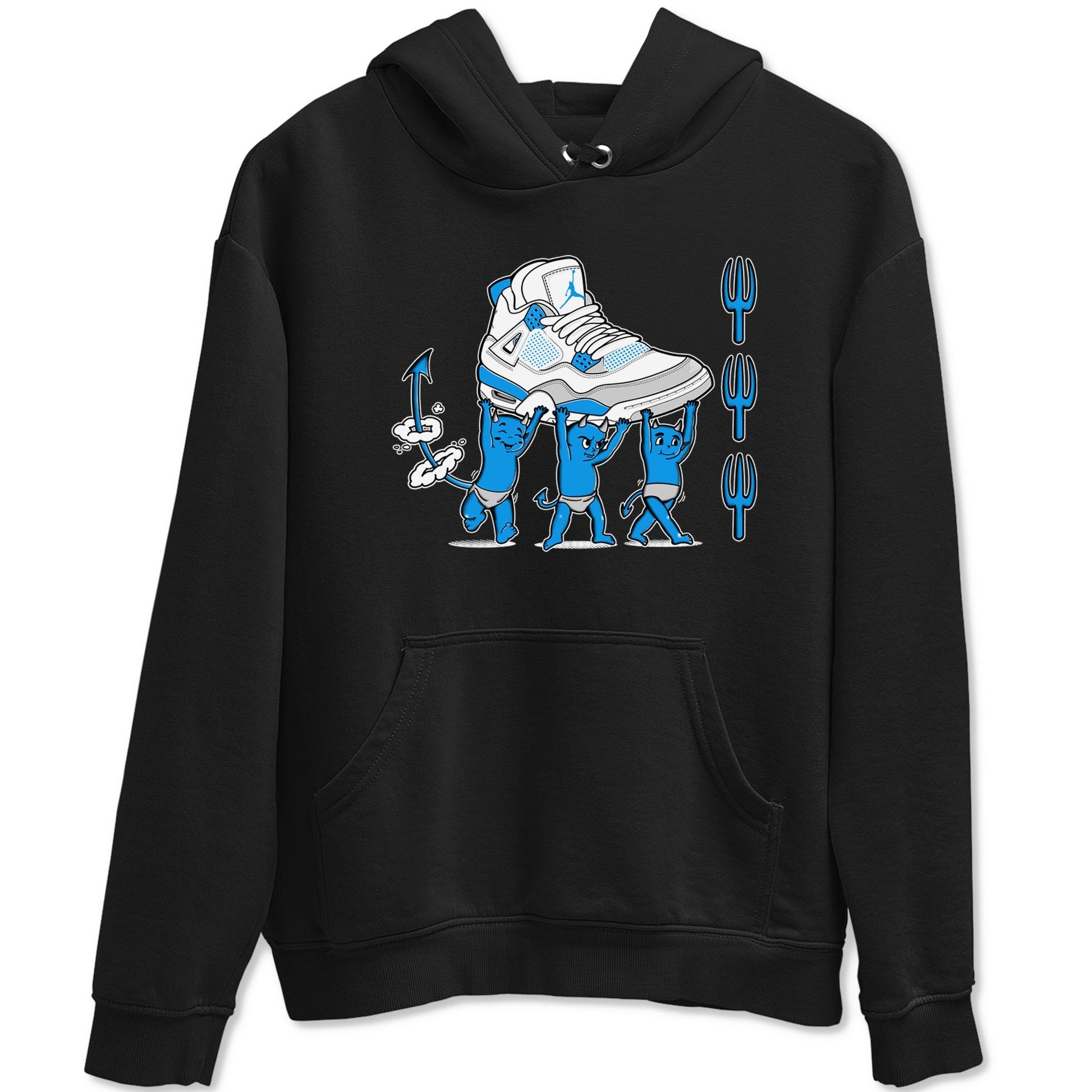 4s Military Blue shirts to match jordans Devil Babies sneaker match tees Air Jordan 4 Military Blue SNRT Sneaker Release Tees unisex cotton Black 2 crew neck shirts