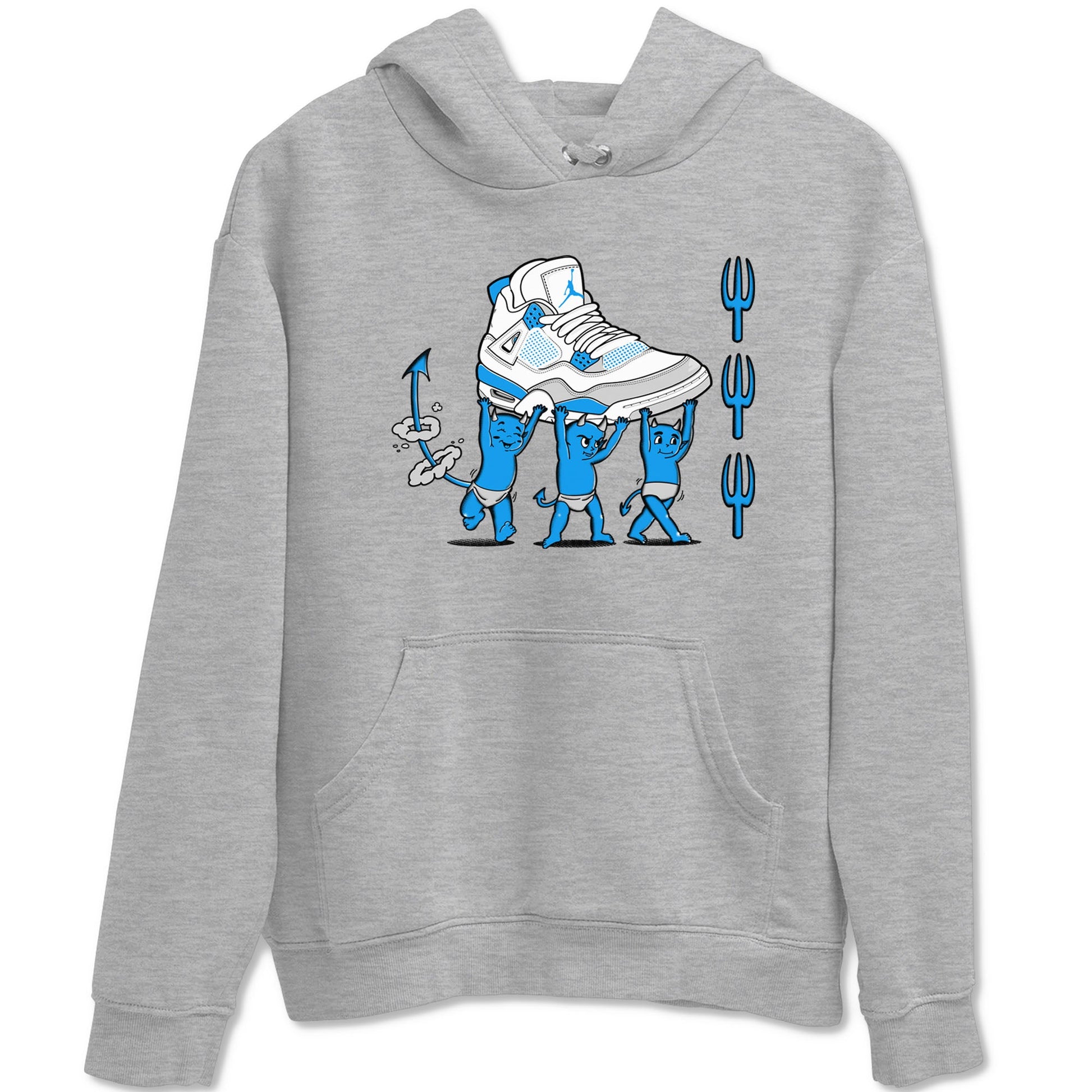 4s Military Blue shirts to match jordans Devil Babies sneaker match tees Air Jordan 4 Military Blue SNRT Sneaker Release Tees unisex cotton Heather Grey 2 crew neck shirts