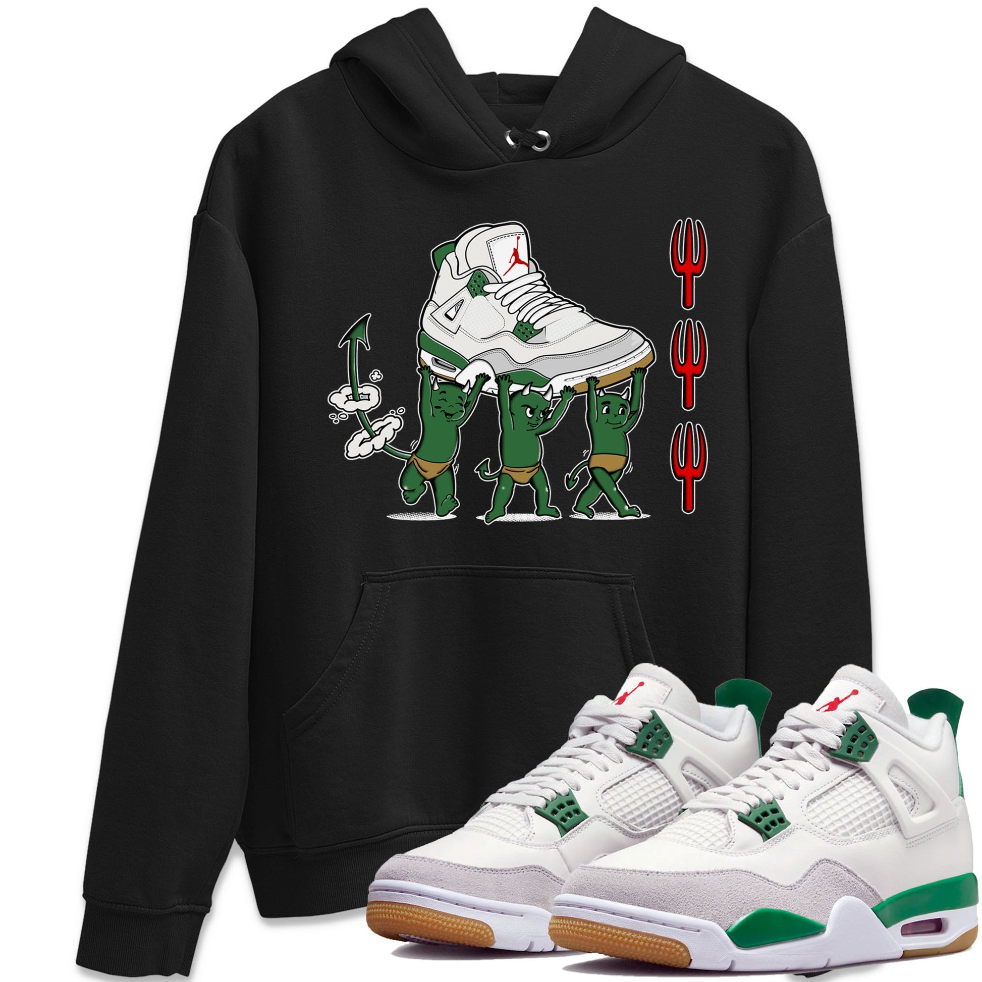 4s Pine Green shirts to match jordans Devil Babies sneaker match tees Air Jordan 4 Pine Green SNRT Sneaker Release Tees unisex cotton Black 1 crew neck shirts