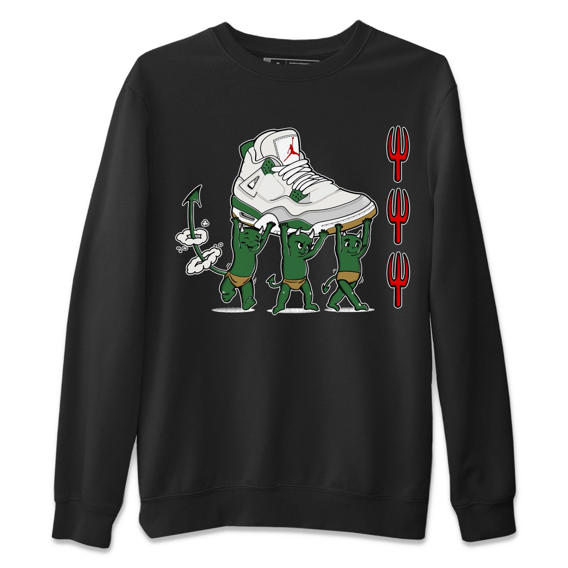 4s Pine Green shirts to match jordans Devil Babies sneaker match tees Air Jordan 4 Pine Green SNRT Sneaker Release Tees unisex cotton Black 2 crew neck shirts