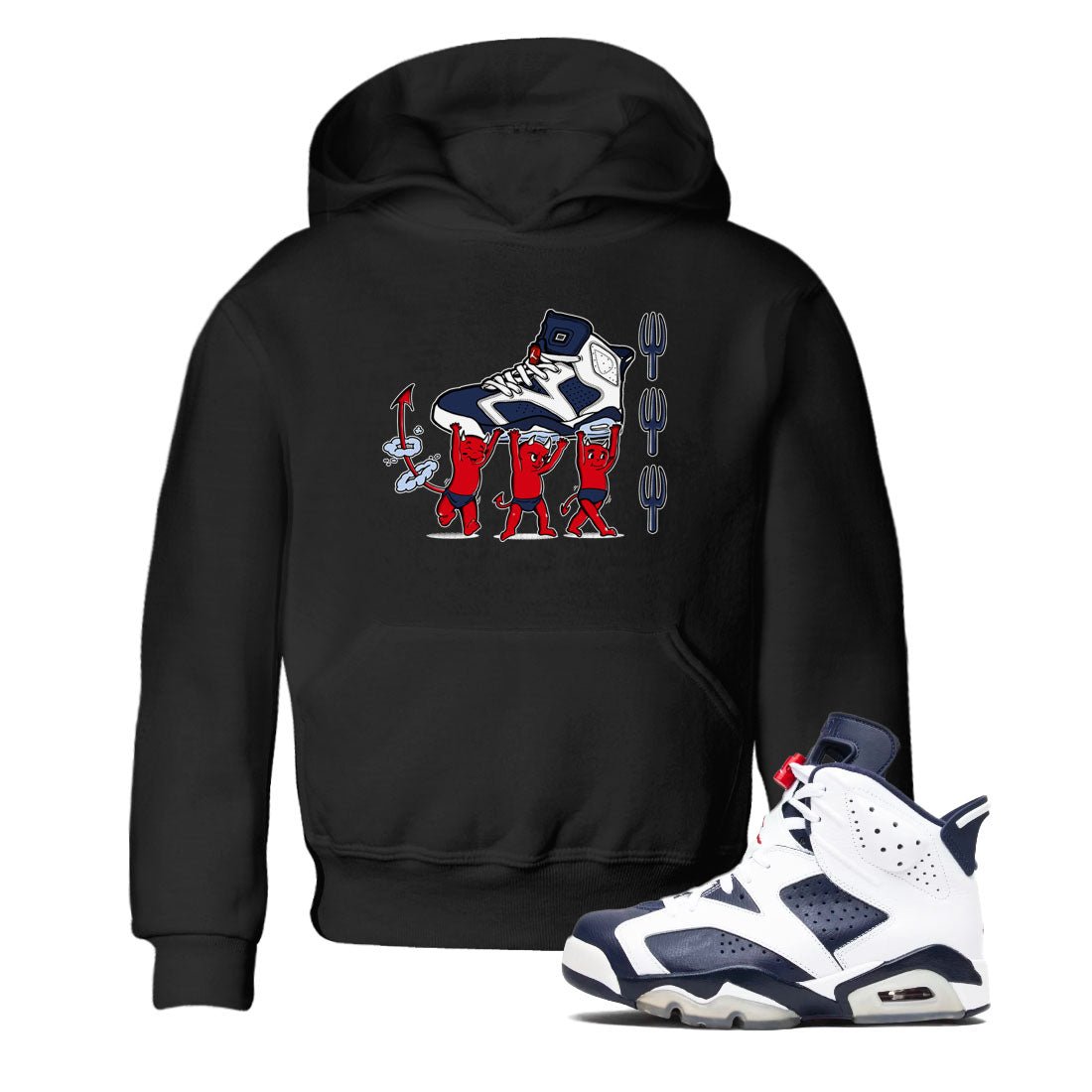6s White And Midnight Navy shirts to match jordans Devil Babies sneaker match tees Air Jordan 6 White And Midnight Navy SNRT Sneaker Release Tees Youth Baby Black 1 crew neck shirts