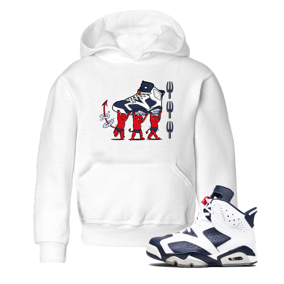 6s White And Midnight Navy shirts to match jordans Devil Babies sneaker match tees Air Jordan 6 White And Midnight Navy SNRT Sneaker Release Tees Youth Baby White 1 crew neck shirts