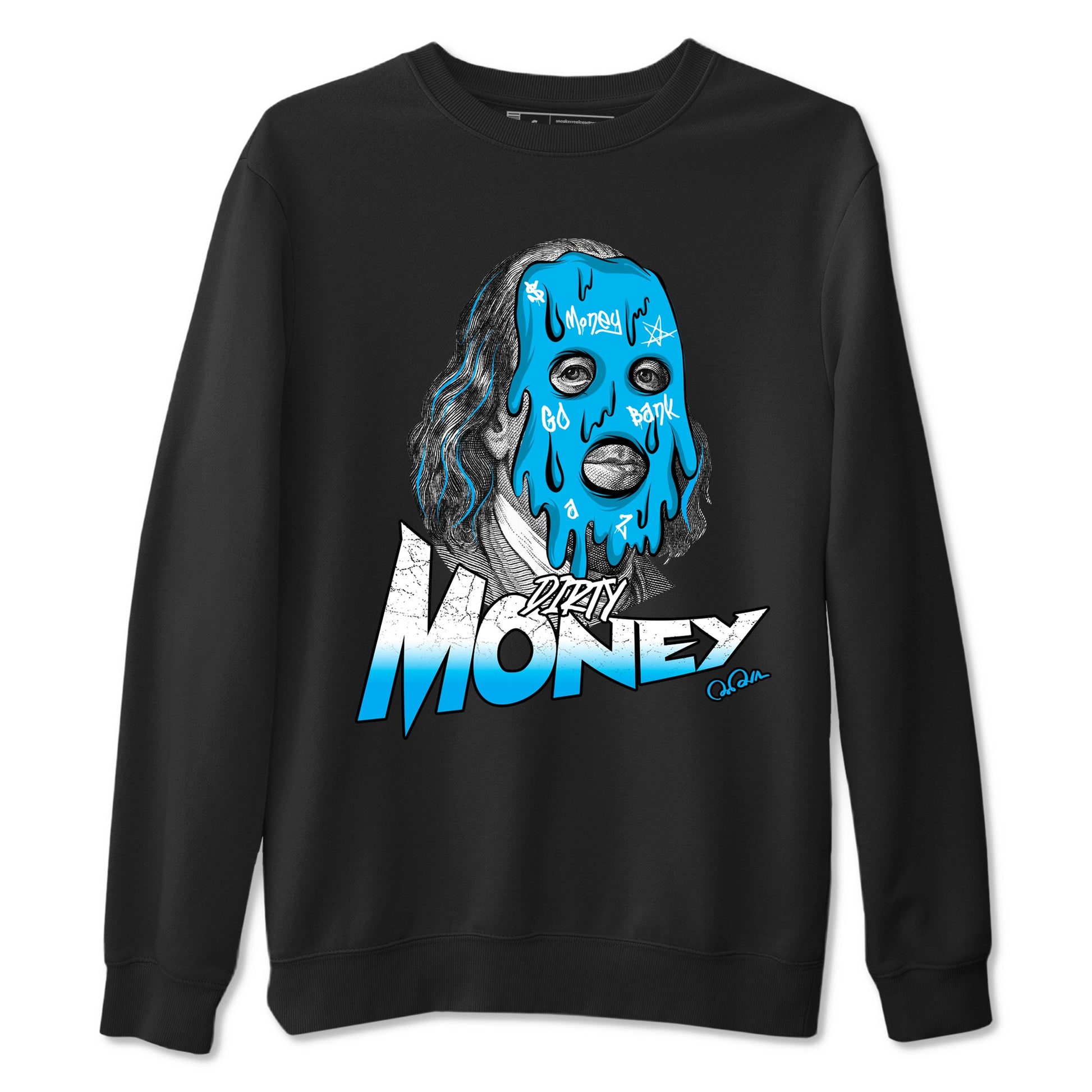 1s High OG UNC Reimagined shirts to match jordans Dirty Money graphic tees Air Jordan 1 UNC Reimagined match shoes to clothes SNRT Sneaker Tees unisex cotton Black 2 shirts