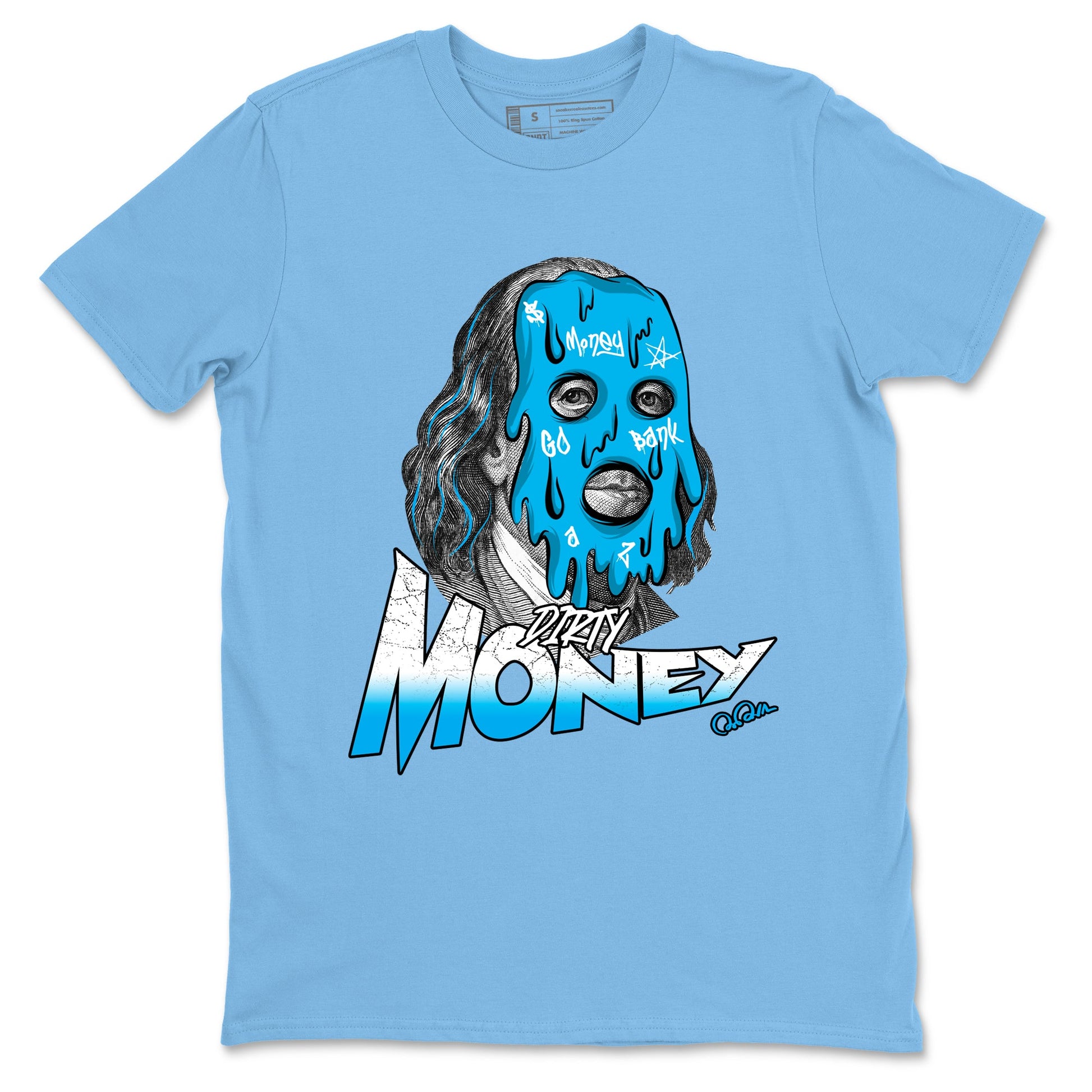 1s High OG UNC Reimagined shirts to match jordans Dirty Money graphic tees Air Jordan 1 UNC Reimagined match shoes to clothes SNRT Sneaker Tees unisex cotton Carolina Blue 2 shirts
